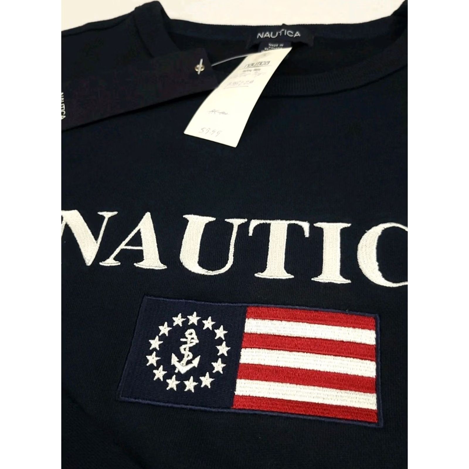 Nautica Vintage Y2k Nautica Anchor Flag Embroidered Sweatshirt XL NWT Deadstock USA Sail Size US XL / EU 56 / 4 - 3 Thumbnail