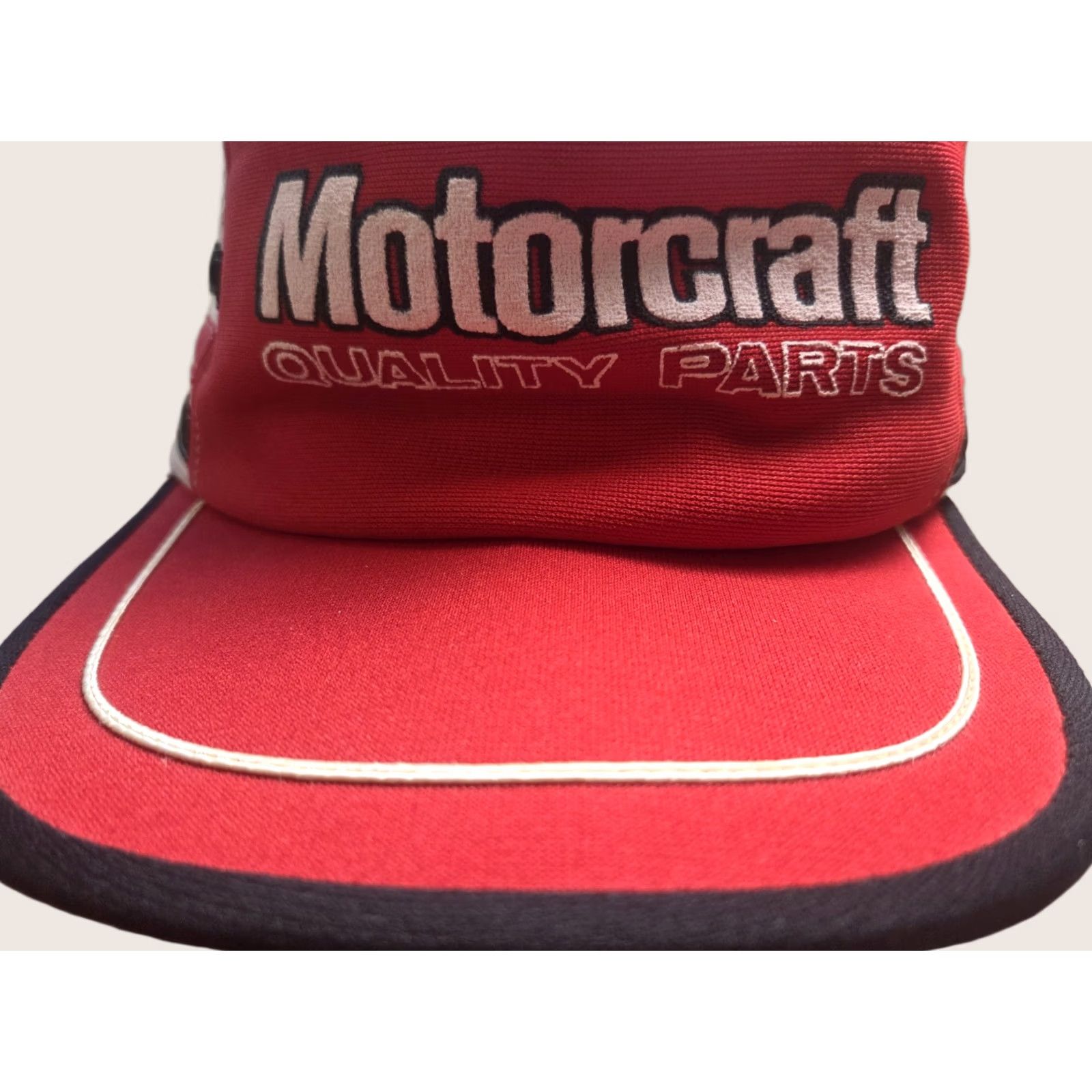 Ford VINTAGE Motorcraft 3 Stripe Trucker Hat Snapback Cap Red 80s Made in USA Mens Size ONE SIZE - 1 Thumbnail