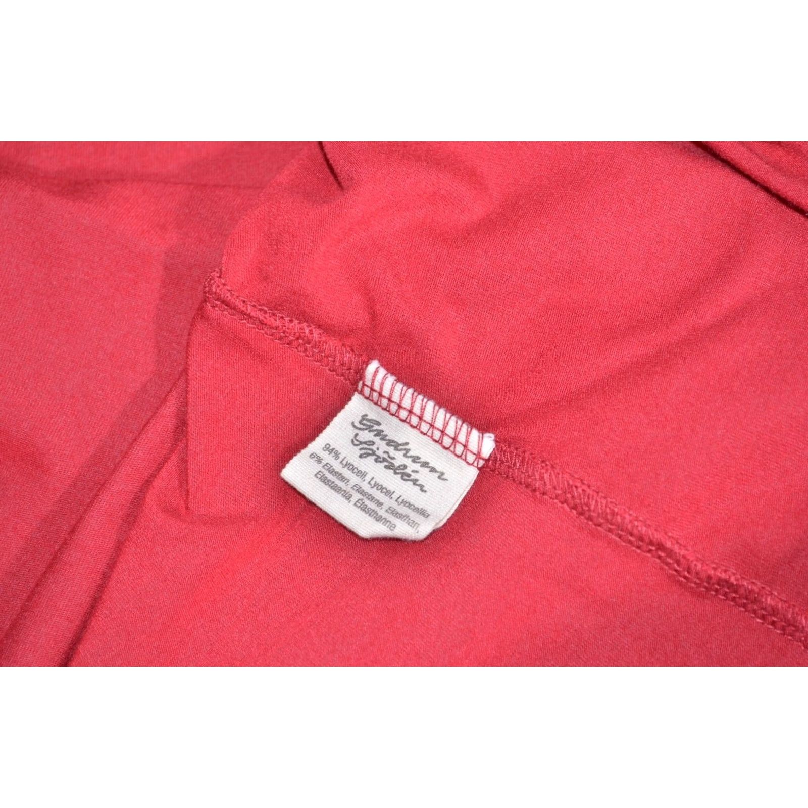 Vintage Gudrun Sjoden Red Long Sleeve Lyocell Stretch Jersey Top L Womens Round Neck Casual Shirt Size L / US 10 / IT 46 - 6 Thumbnail