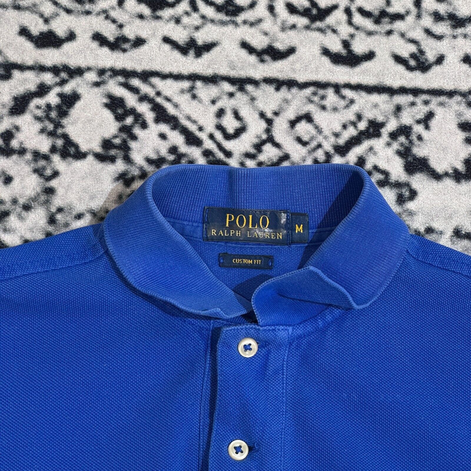 Ralph Lauren × Vintage Vintage Ralph Lauren Blue Cotton Polo Shirt Size M 90s Y2K Size US M / EU 48-50 / 2 - 6 Thumbnail
