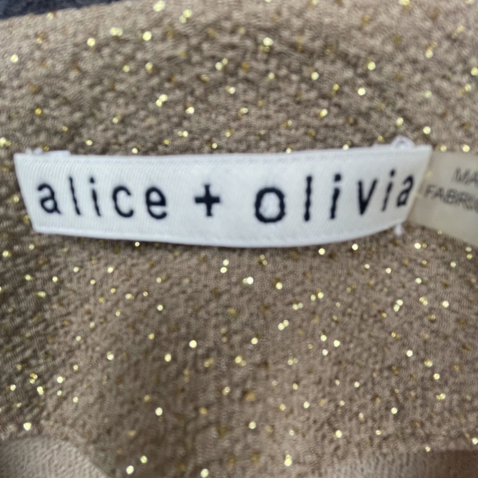 Alice + Olivia Lilah Crossover Blouse Womens Medium Glitter