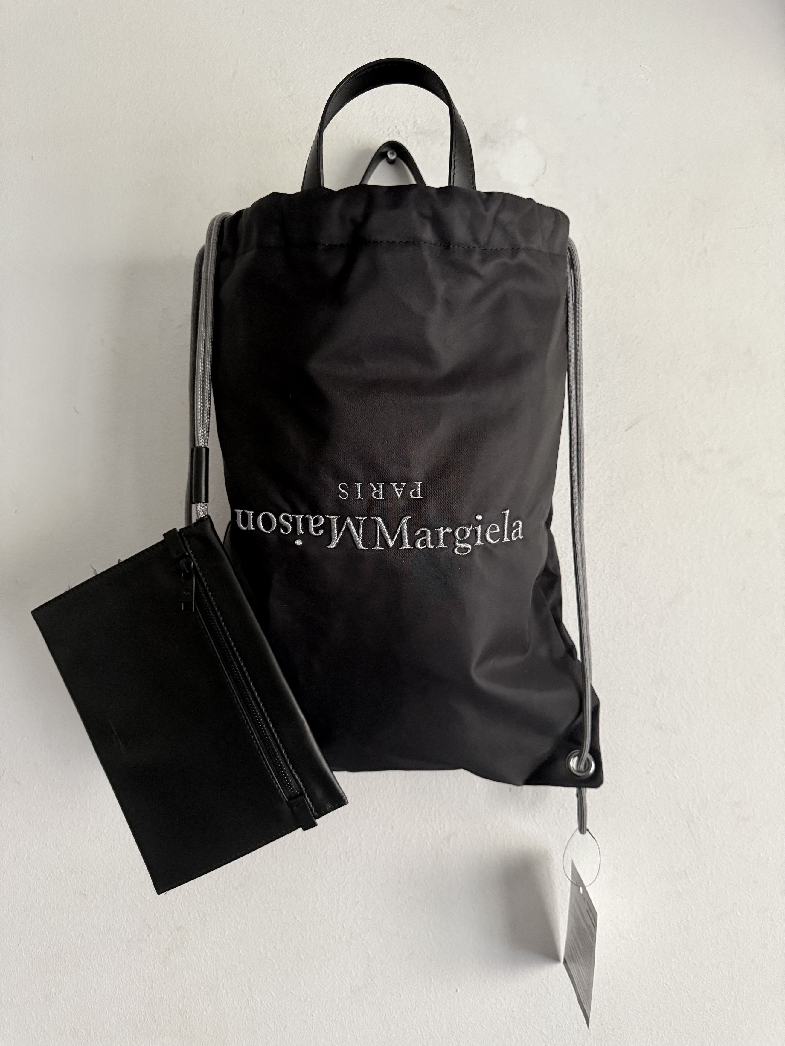 Maison Margiela Embroidered Logo Drawstring Backpack Size ONE SIZE - 1 Thumbnail