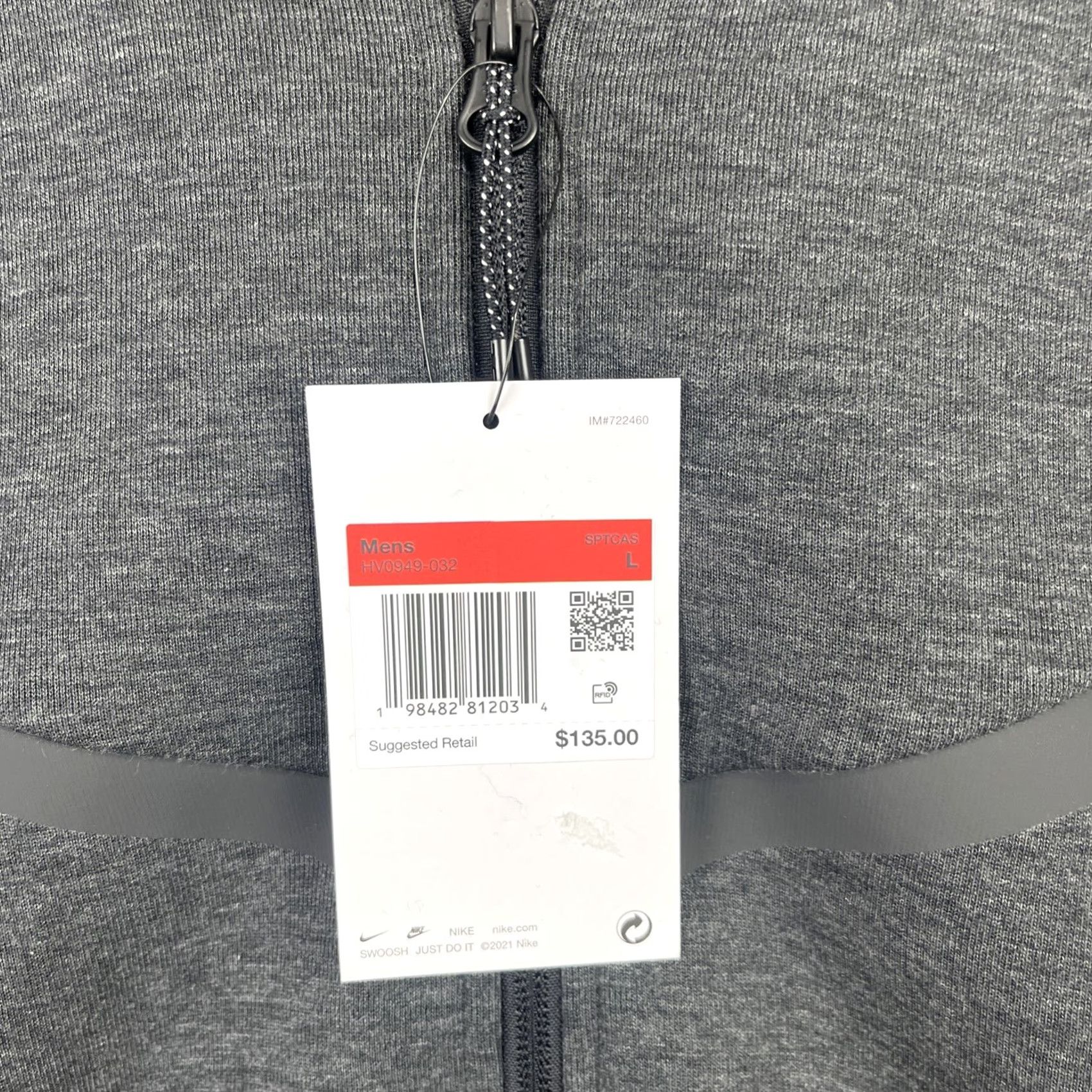 Nike Nike Tech Fleece Hoodie Mens Large Black Heather Full Zip Jacket HV0949-032 Size US L / EU 52-54 / 3 - 5 Thumbnail