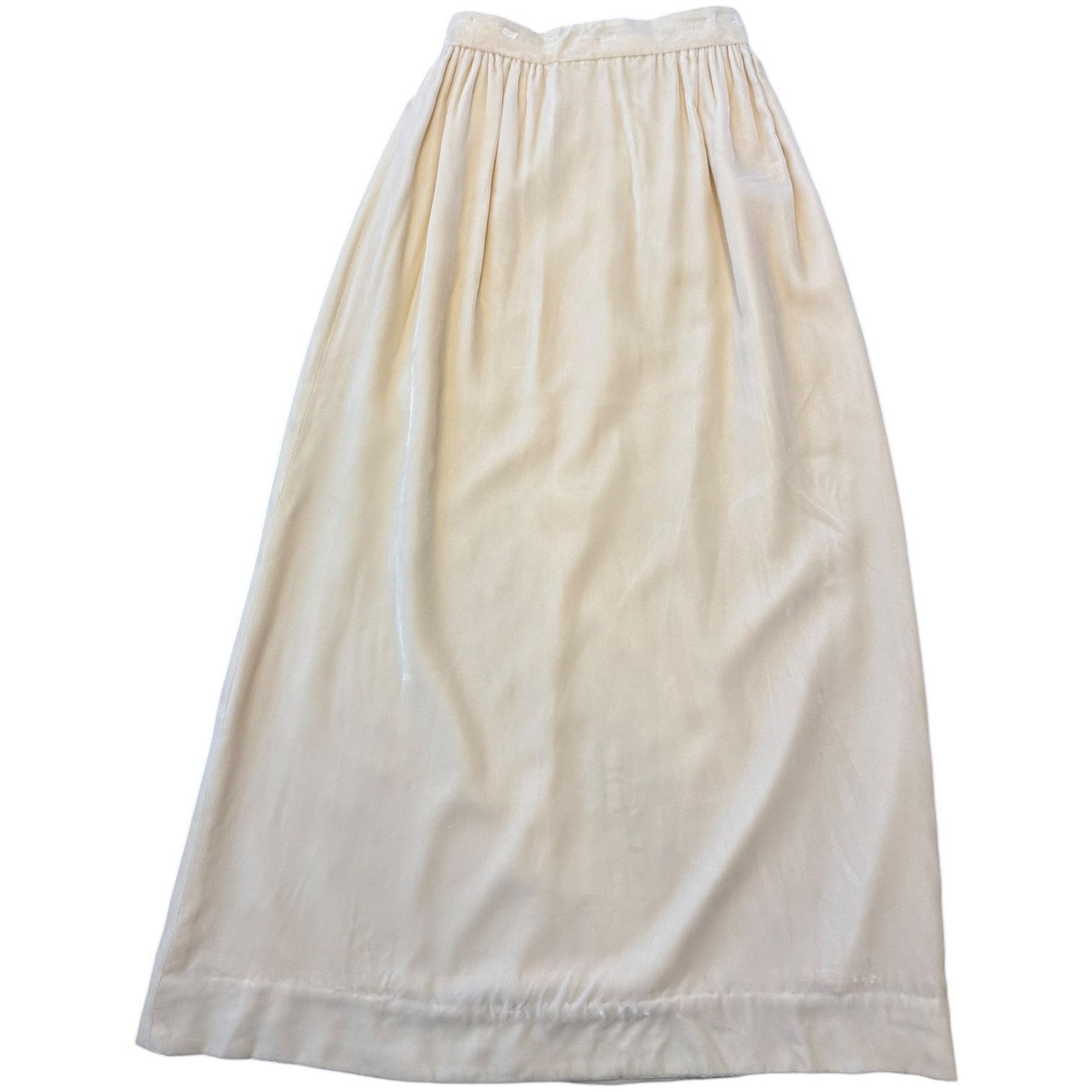 Vintage Vintage velvet butter yellow maxi high waisted skirt XXS Size 22" - 4 Thumbnail