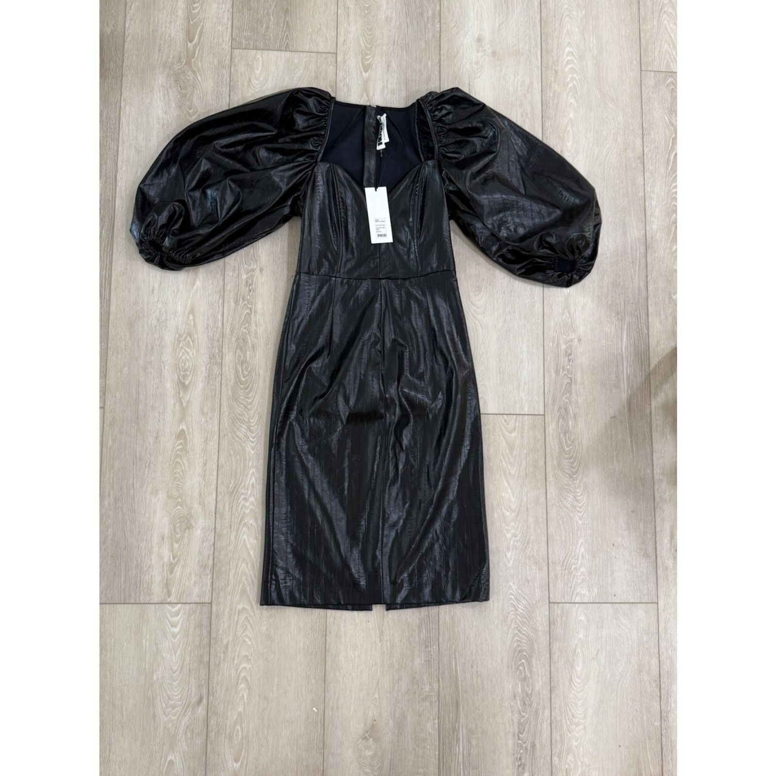 Rotate Birger Christensen Faux Black Leather Dress