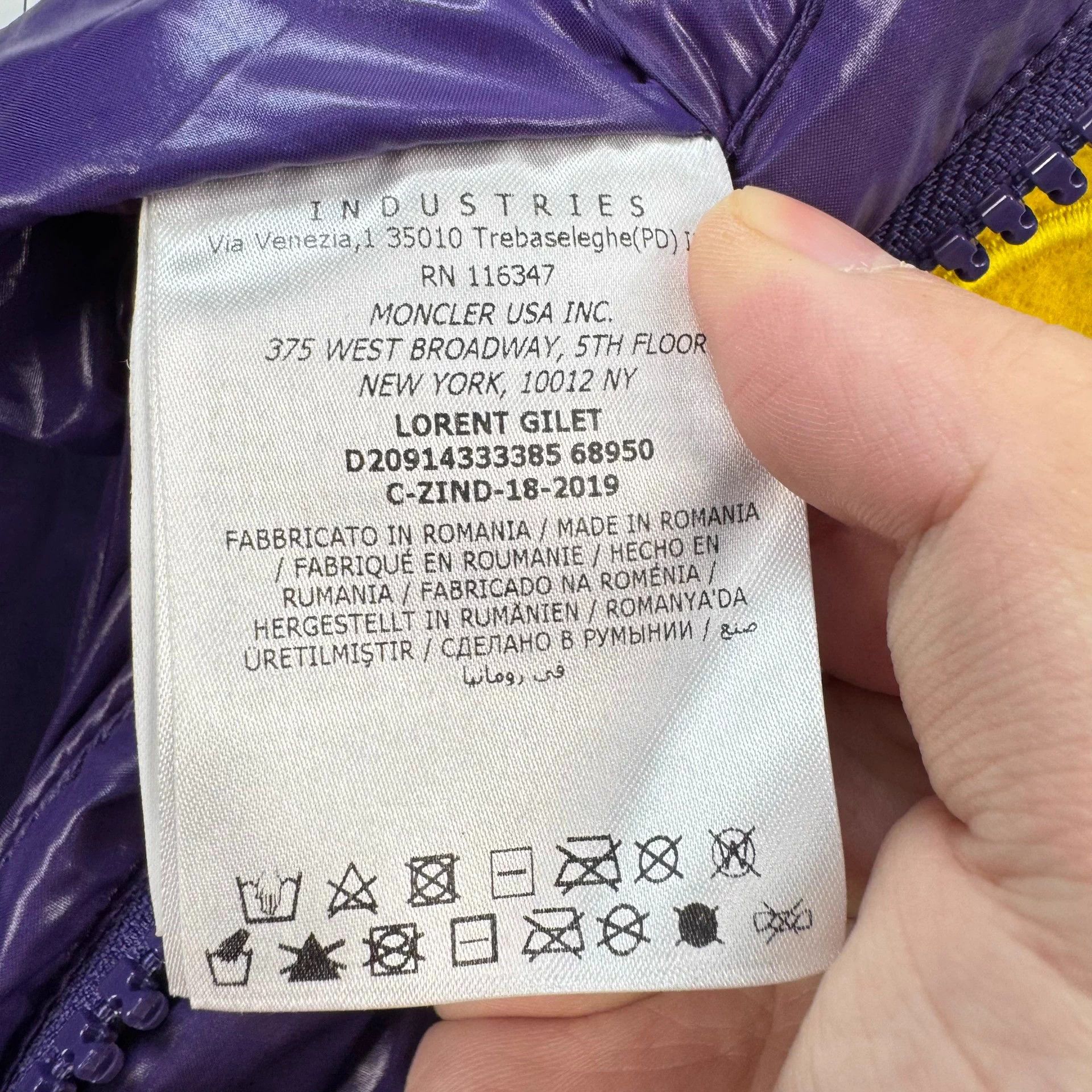 Moncler Moncler 1952 Purple Logo Down Vest Size 2 98 New Size XS / US 0-2 / IT 36-38 - 7 Thumbnail