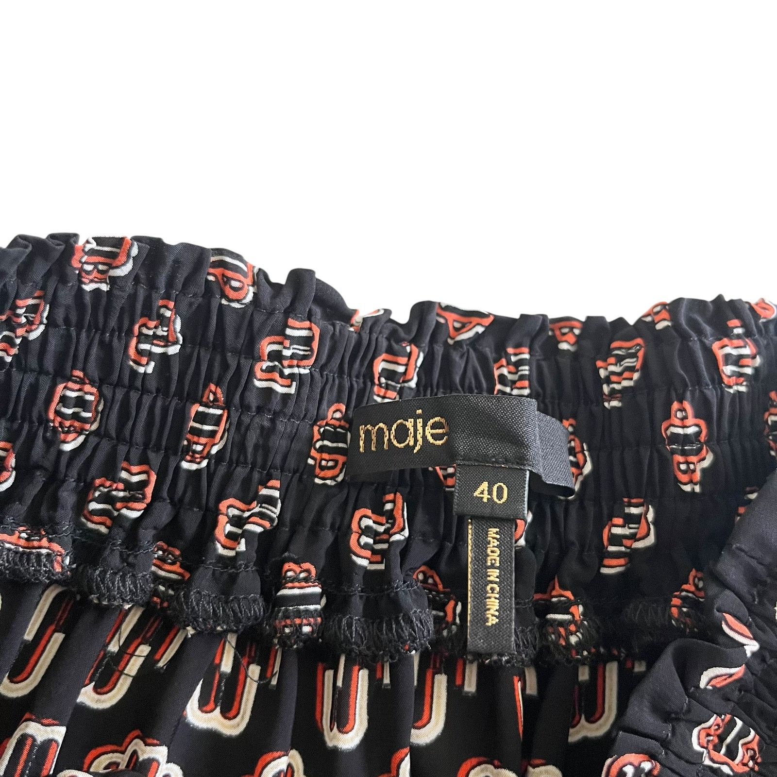 Maje Maje Geometric Scarf Print Black Patchwork Maxi Skirt Size 34" / US 12 / IT 48 - 2 Thumbnail