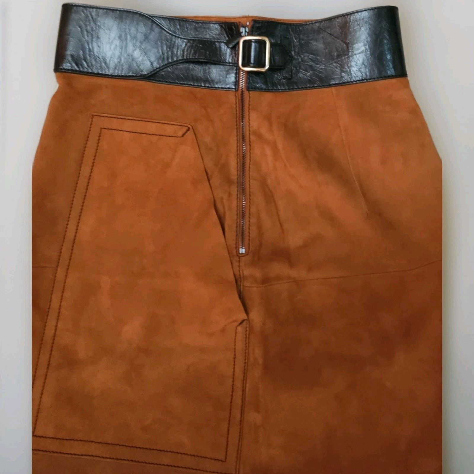Bottega Veneta BOTTEGA VENETA Suede Ovis Aries A-Line Trimmed Leather Belt Size 40" / US 18 - 9 Thumbnail