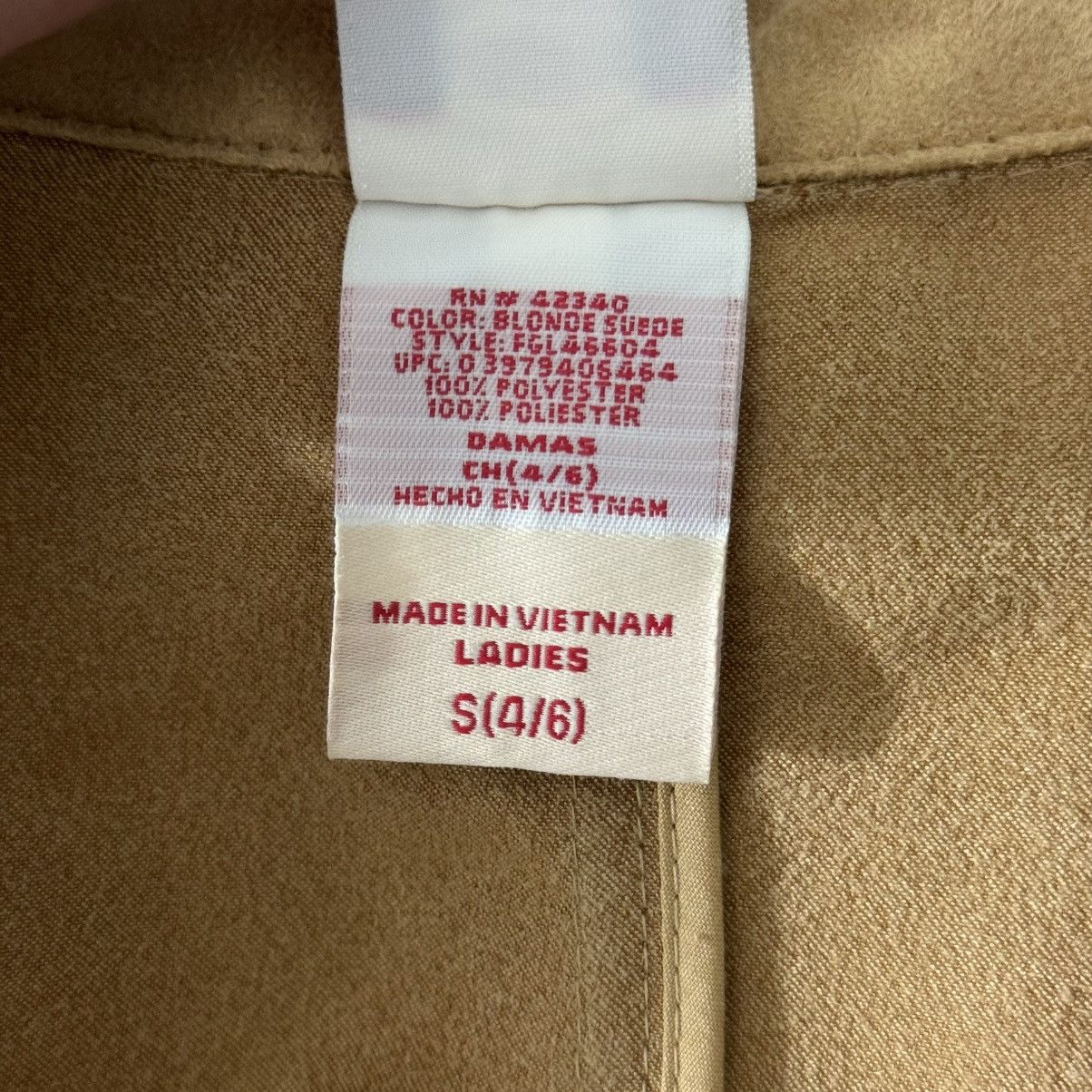Faded Glory FADED GLORY Y2K Tan Blonde Faux Suede V Neck Blazer Jacket Size S / US 4 / IT 40 - 10 Thumbnail