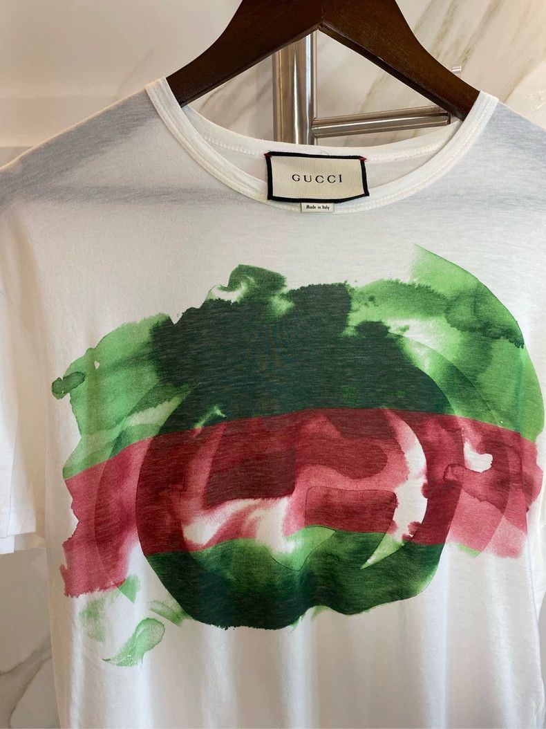 Gucci Gucci Red and green fade-dyed double G short sleeves 2501-N Size US S / EU 44-46 / 1 - 4 Thumbnail