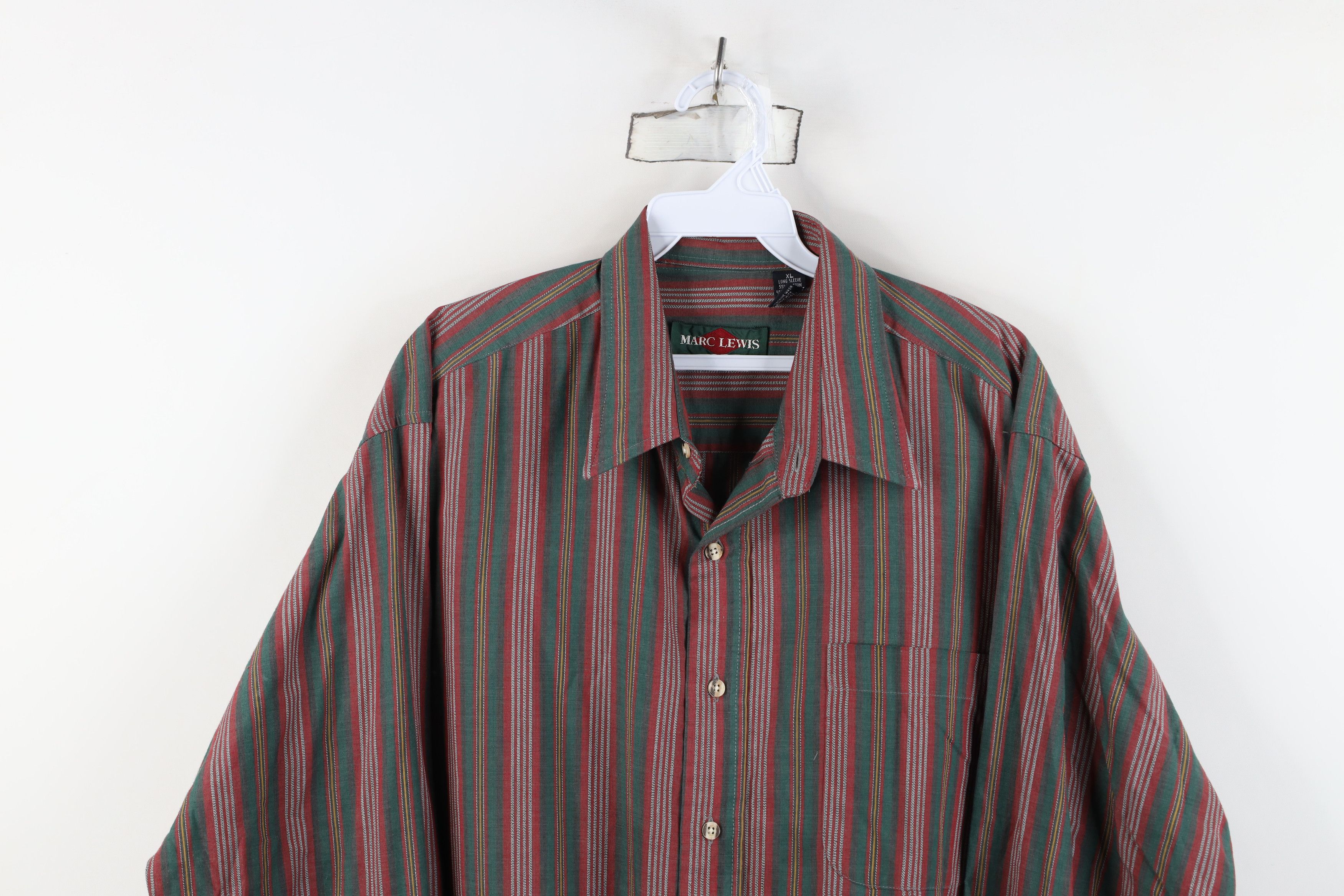 Vintage Vintage 90s Streetwear Rainbow Striped Collared Button Shirt Size US XL / EU 56 / 4 - 2 Thumbnail