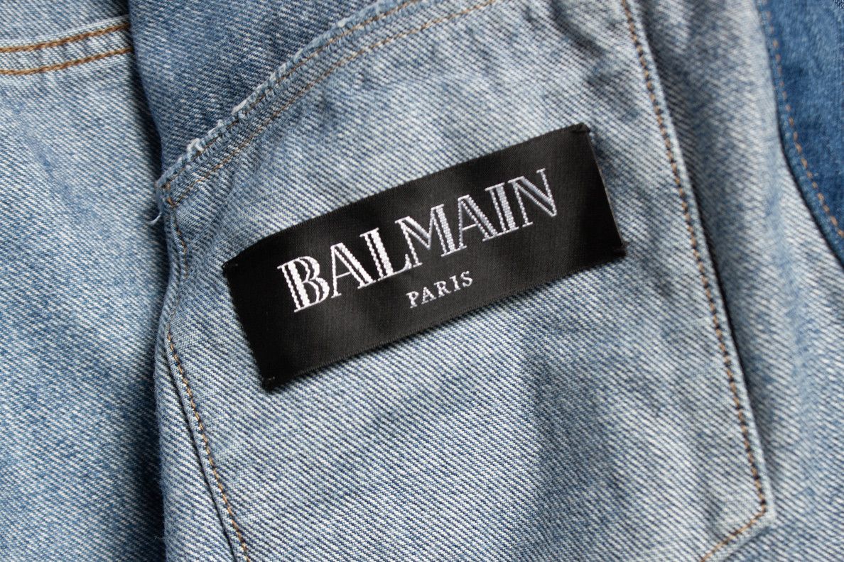 Balmain Balmain, Rockstar logo blue denim jacket Size US M / EU 48-50 / 2 - 6 Thumbnail