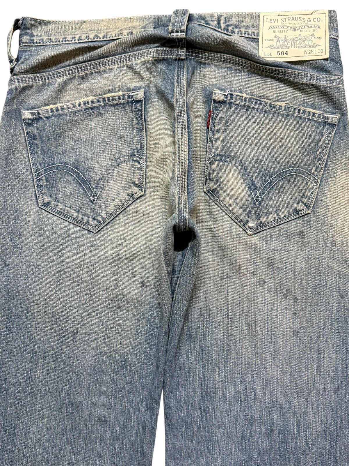 Levi's Vintage Y2K Levis 504 Faded Wash Whisker Distressed Straight Size US 30 / EU 46 - 5 Thumbnail
