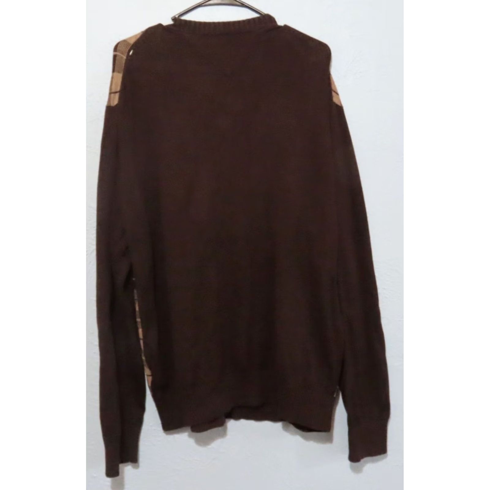 Tommy Hilfiger Tommy Hilfiger Men’s XL V Neck Sweater Brown Geometric Logo Knit Pullover Regular Fit Long Sleeve Men’s Size US XL / EU 56 / 4 - 7 Thumbnail