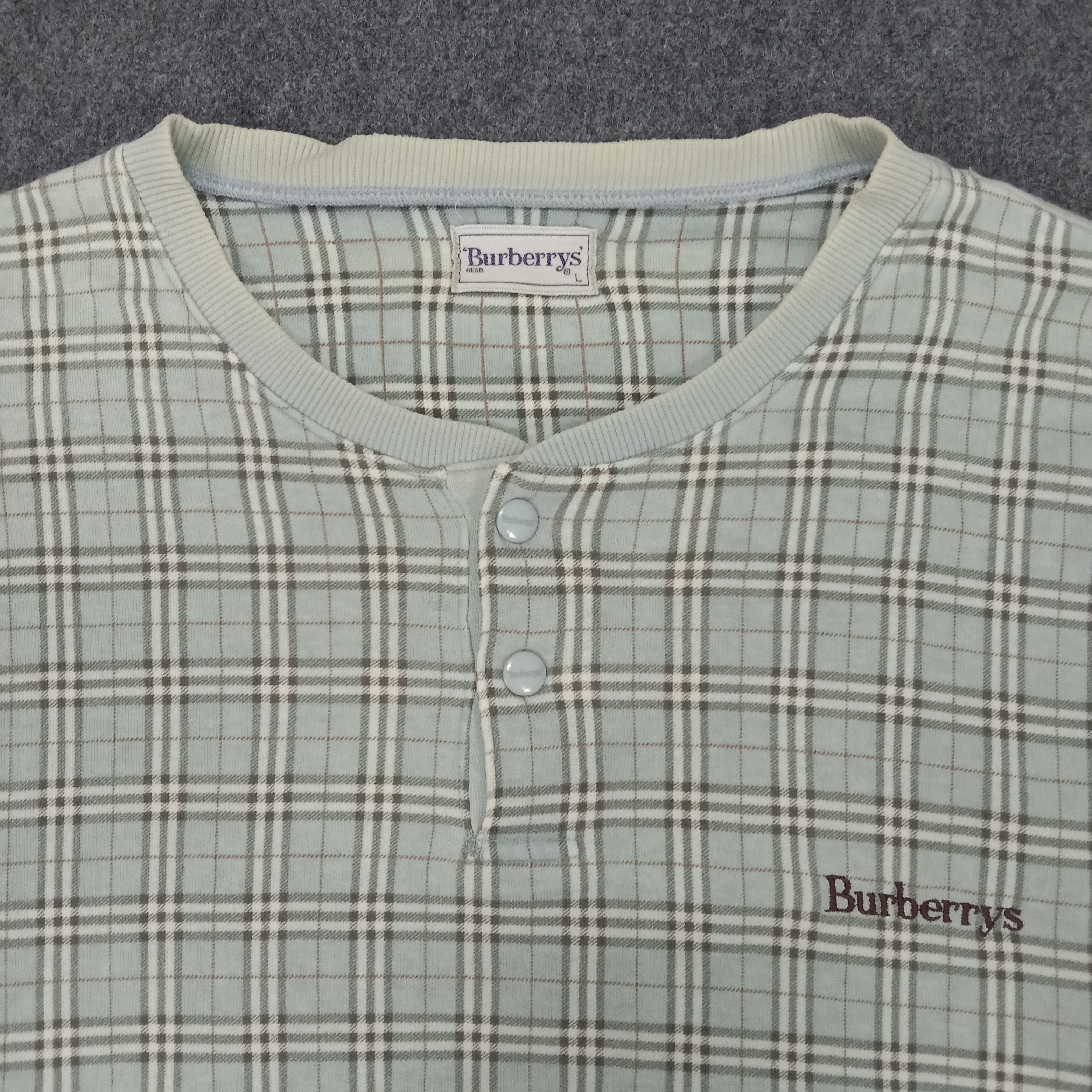 Burberry × Vintage 90's Burberrys London Nova Check Sweatshirt Size US L / EU 52-54 / 3 - 2 Thumbnail