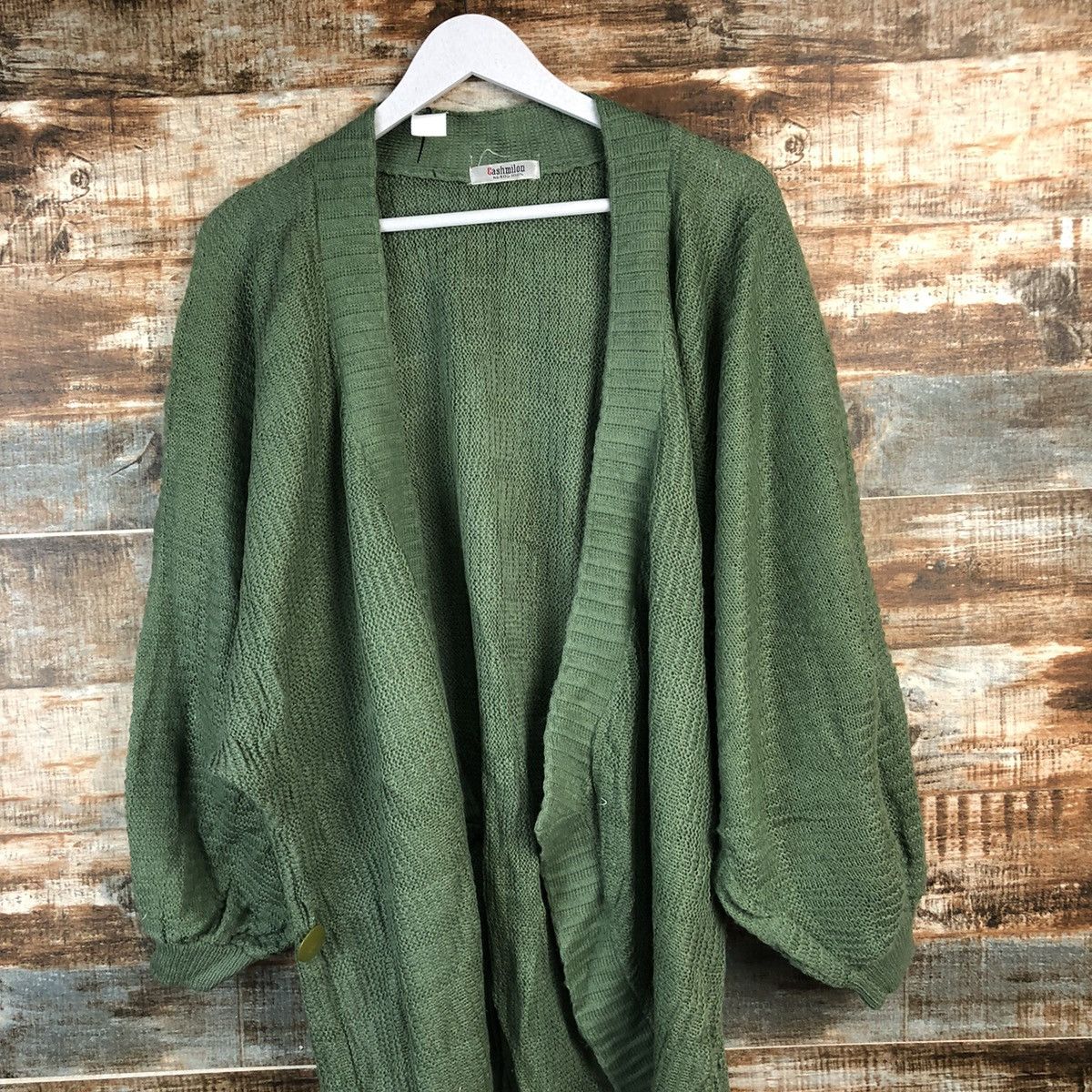 Japanese Brand DL Cashmilon Green Cardigan Knitwear #C484 Size XL / US 12-14 / IT 48-50 - 2 Thumbnail