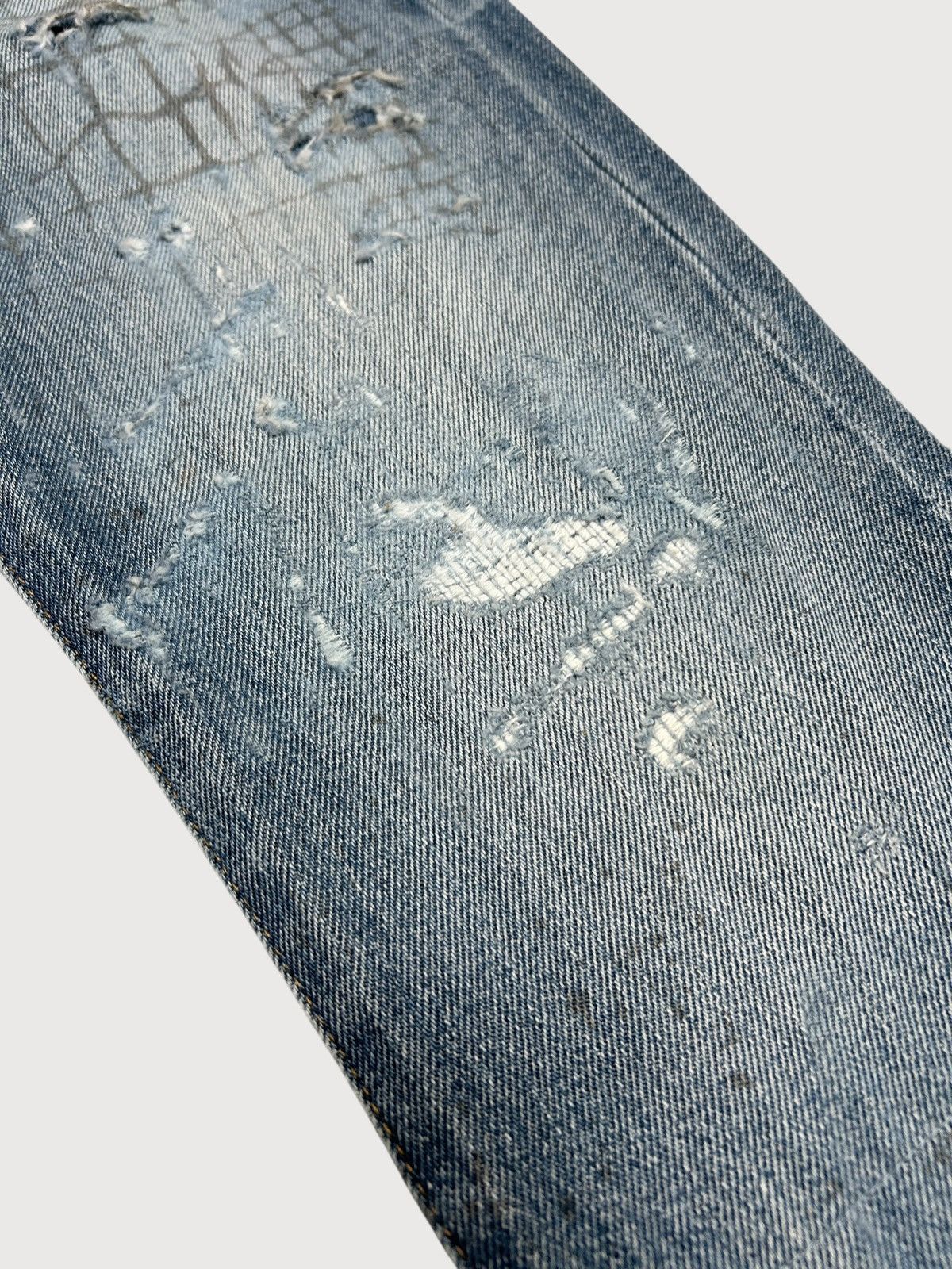 Saint Laurent Paris 2016 Repaired Croc Print Denim Size US 30 / EU 46 - 7 Thumbnail