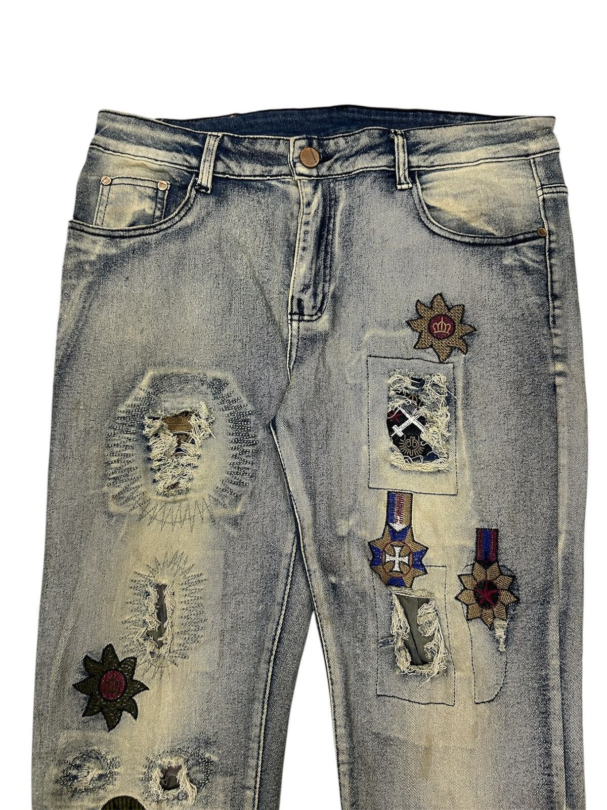 Japanese Brand Vintage Japanese Mud wash Crazy Patchwork Distressed Jeans Size US 32 / EU 48 - 3 Thumbnail