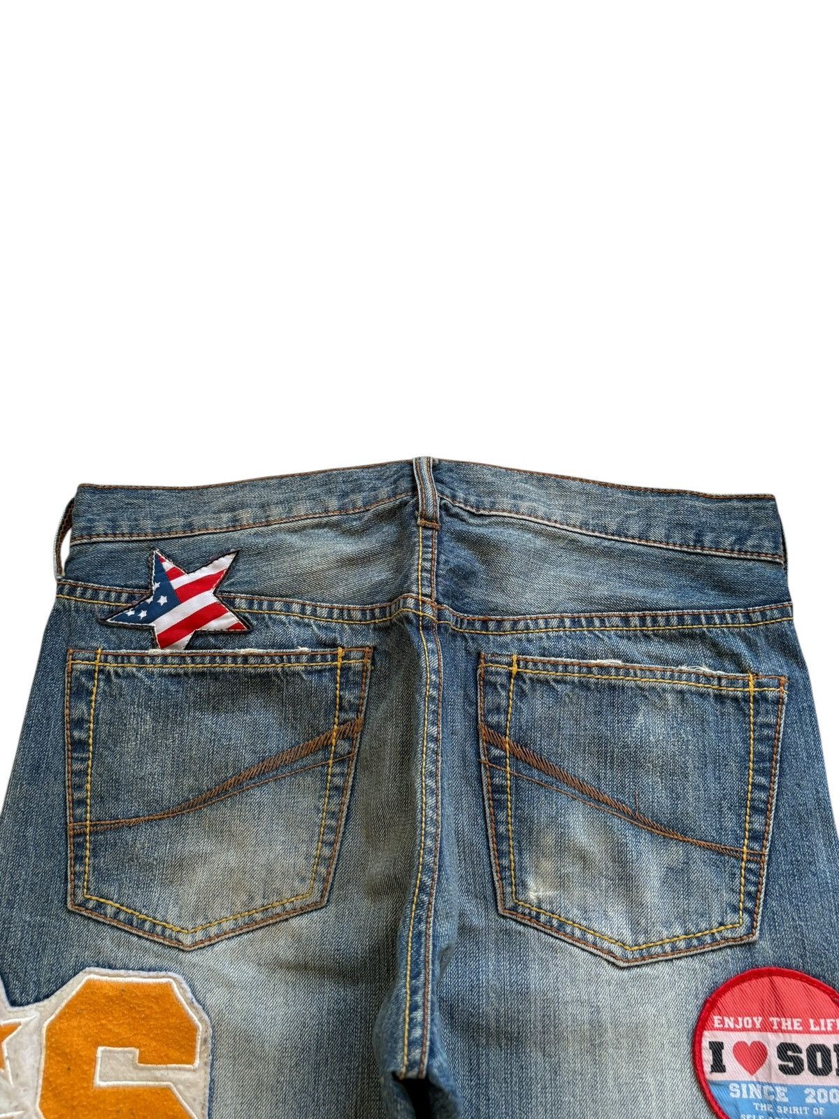Japanese Brand Vintage Japanese Brand Patches Faded Wash Baggy Jeans Size US 32 / EU 48 - 8 Thumbnail