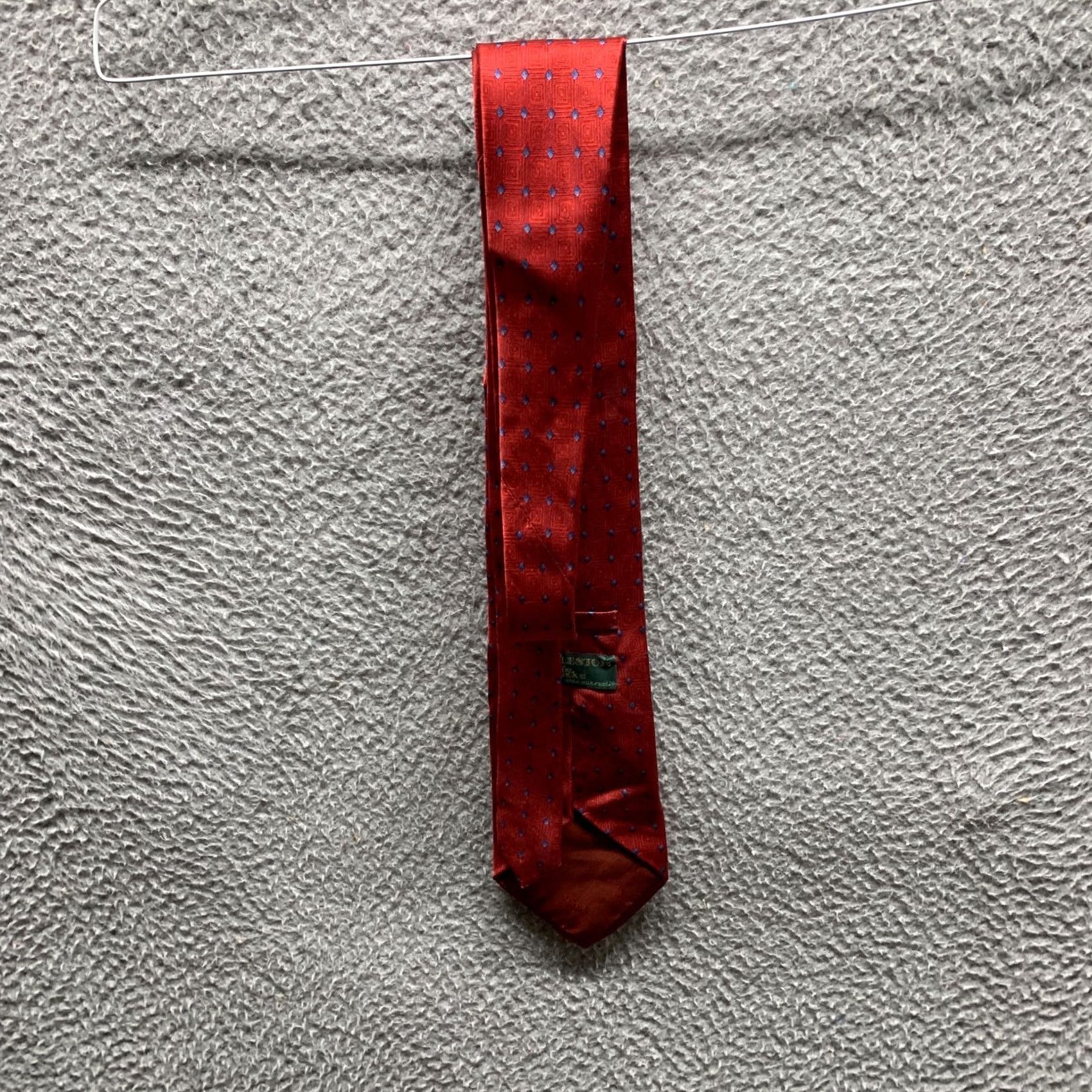 Vintage VINTAGE Charleston Tie Rack Tie Red Blue Diamond Mens 3.75 Inch 100% Silk Neck Size ONE SIZE - 6 Thumbnail
