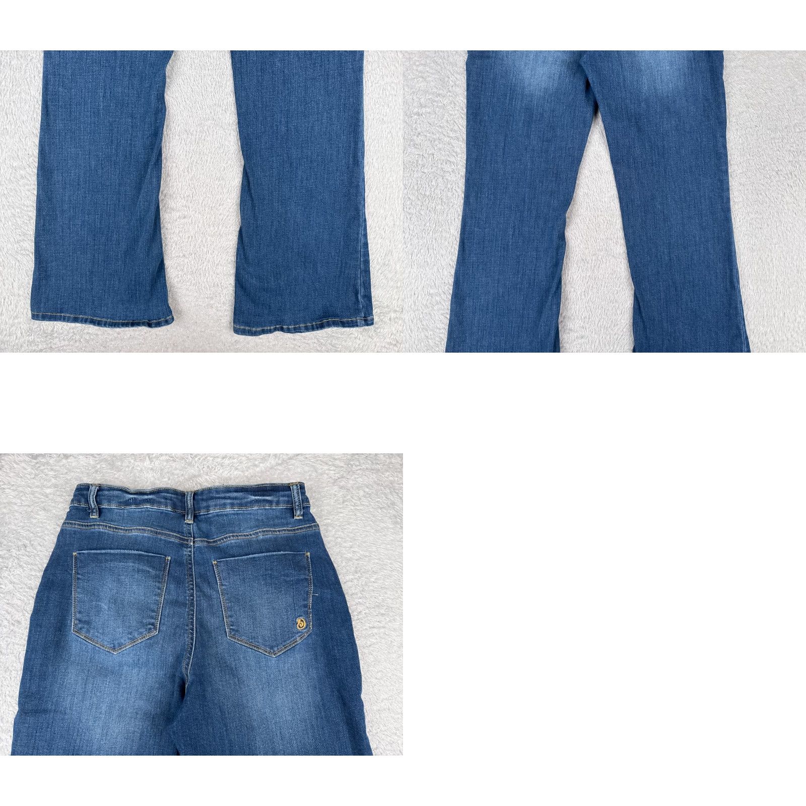 Denime Indigo Rein Jeans Juniors 9 Blue Denim Curvy Flared Button Fly Cotton 27x30 Denim Flared 5-Pocket Womens Jeans 27x30 Blue 27x30 (indigo rein) Size 30" / US 8 / IT 44 - 10 Thumbnail