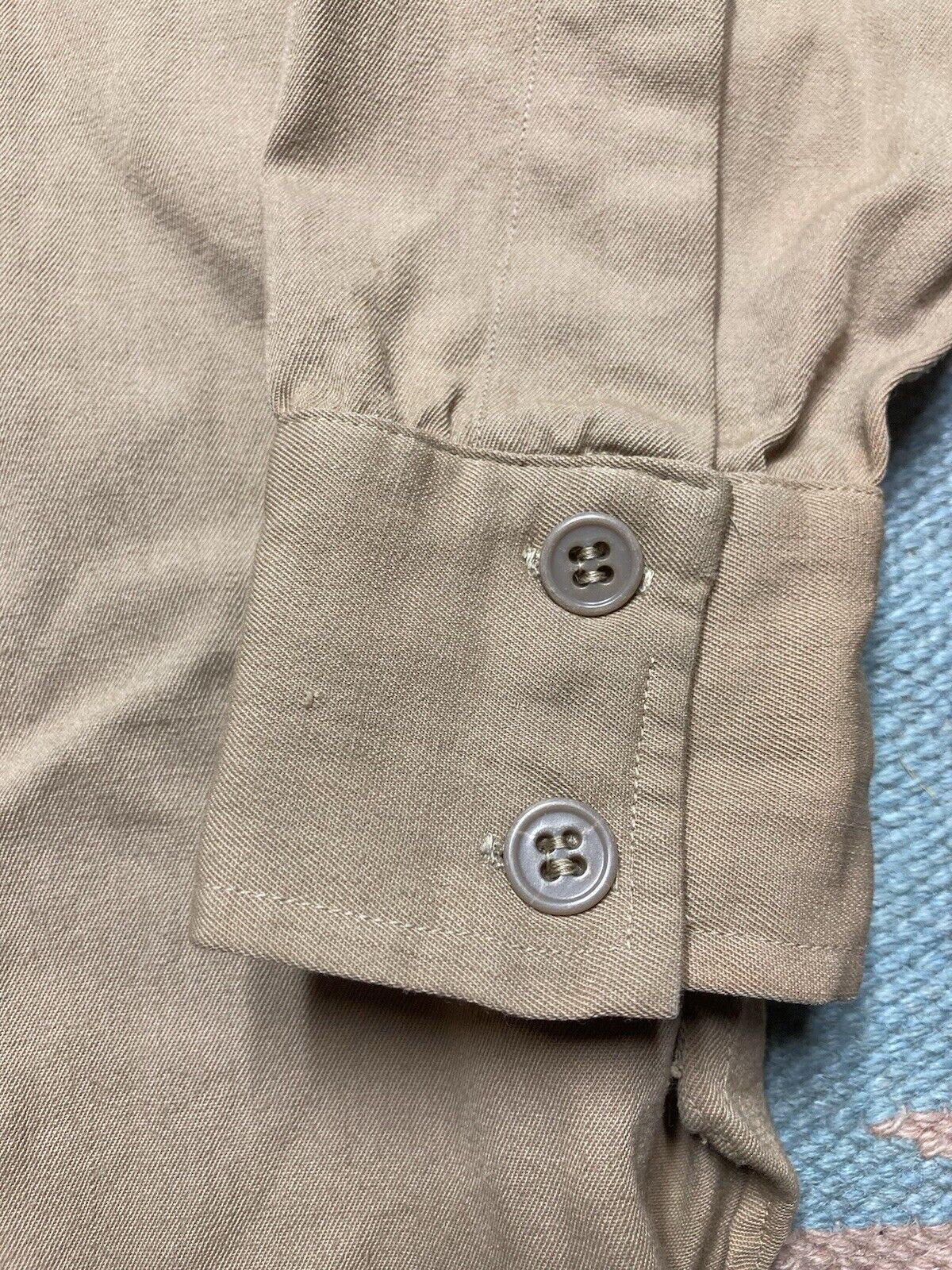 Vintage 1940s Yale military regulation shirt wool gabardine WWII sma Size US S / EU 44-46 / 1 - 3 Thumbnail