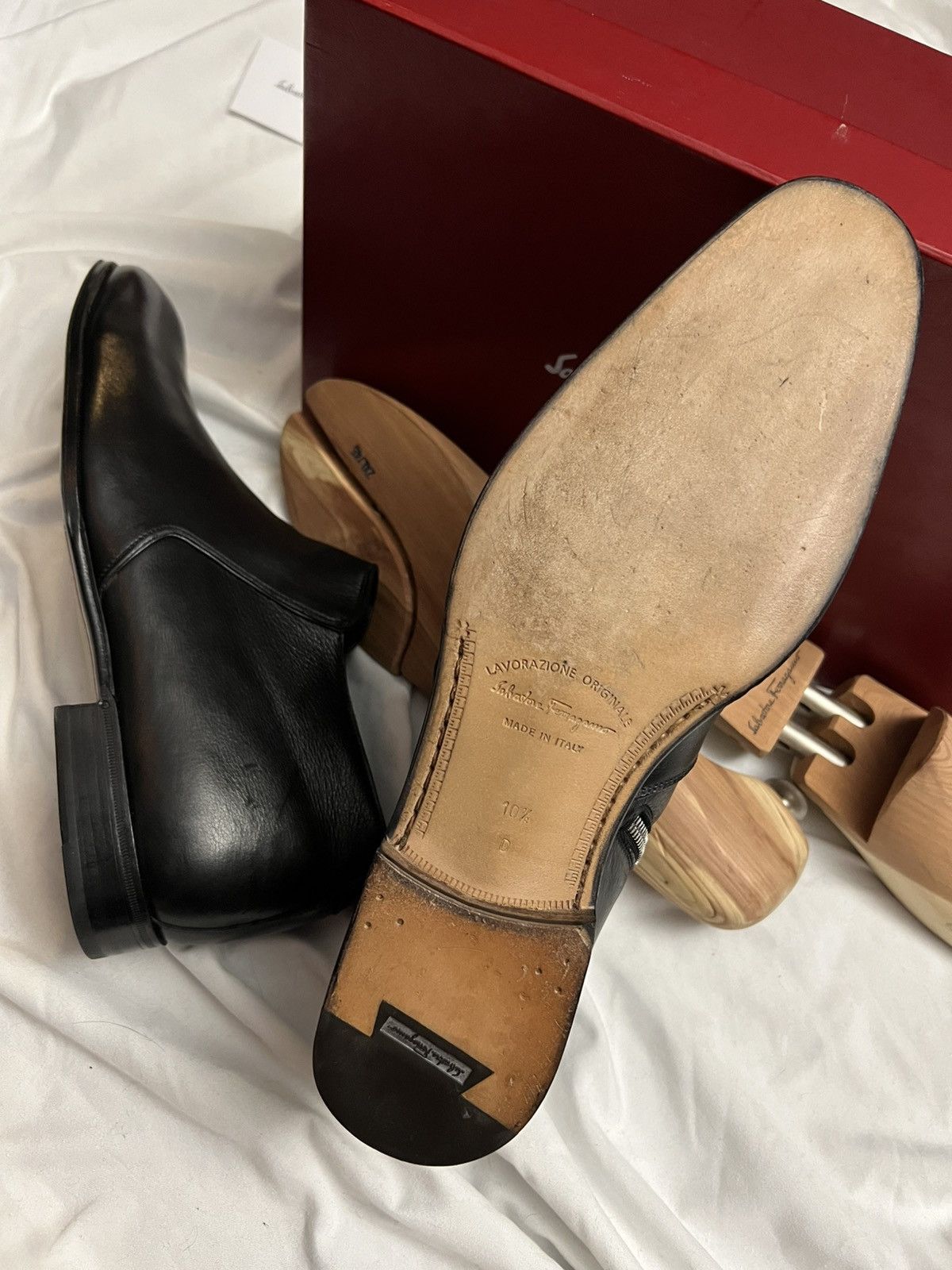 Salvatore Ferragamo LINK NERO CALF ALL LEATHER ANKLE BOOT Size US 10.5 / EU 43-44 - 16 Thumbnail