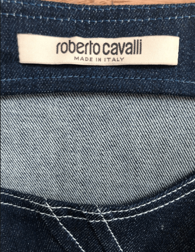 Roberto Cavalli Roberto Cavalli Jean Dress Graphic Long Denim 2000s EX0153 Size M / US 6-8 / IT 42-44 - 3 Thumbnail