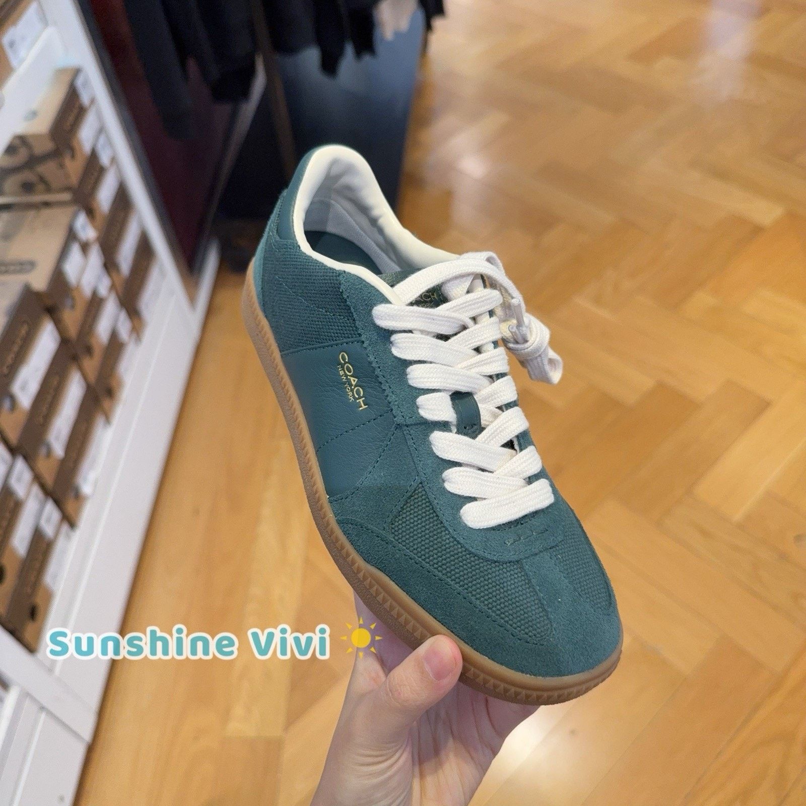 Coach NWT Coach Women's Ellis Sneaker Shoes CBX21 Dark Teal US 7 Size US 7 / IT 37 - 1 Thumbnail