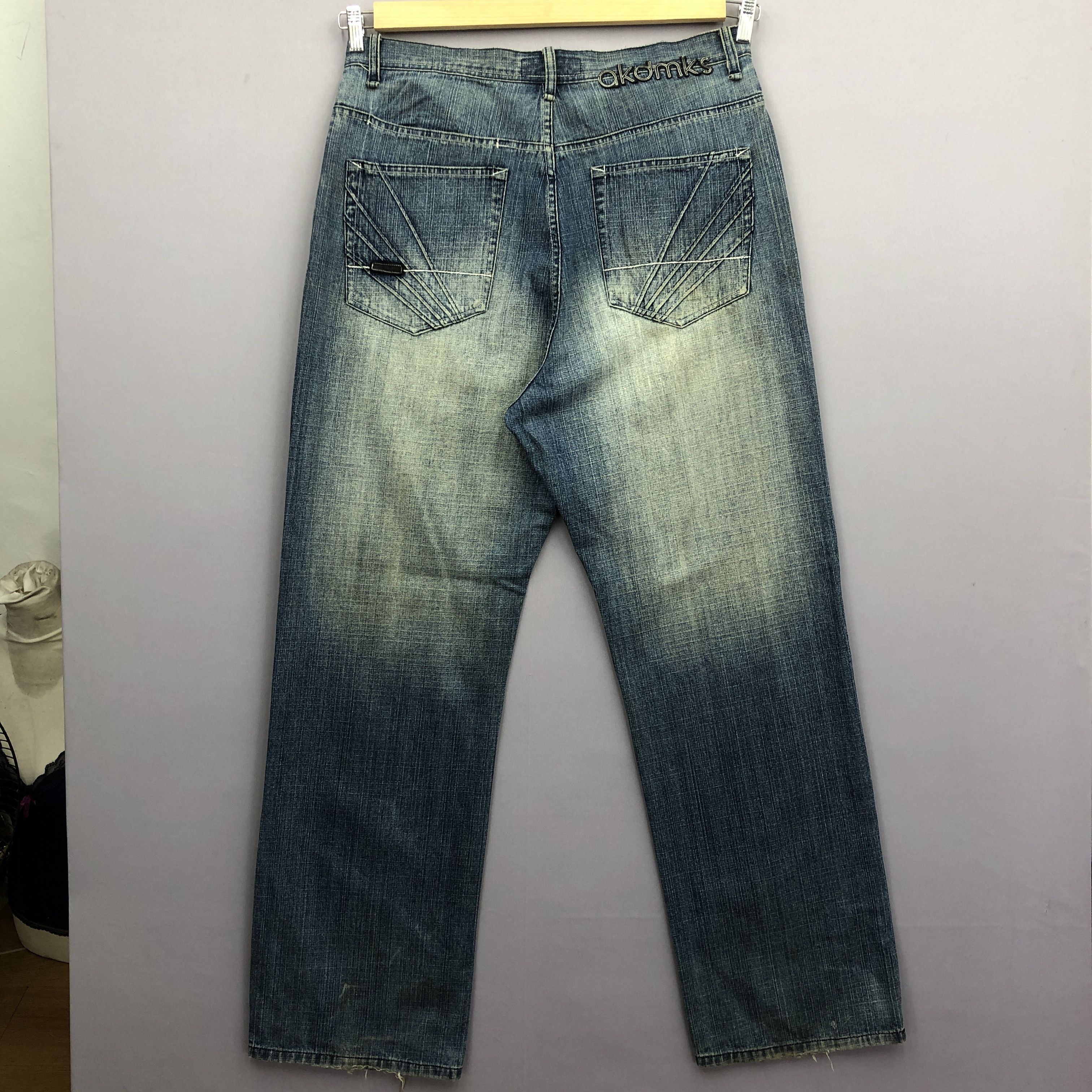 Akademiks Crazy Y2K/2000s Akademik Baggy Jeans Faded JNCO Skater Denim Size US 34 / EU 50 - 2 Thumbnail