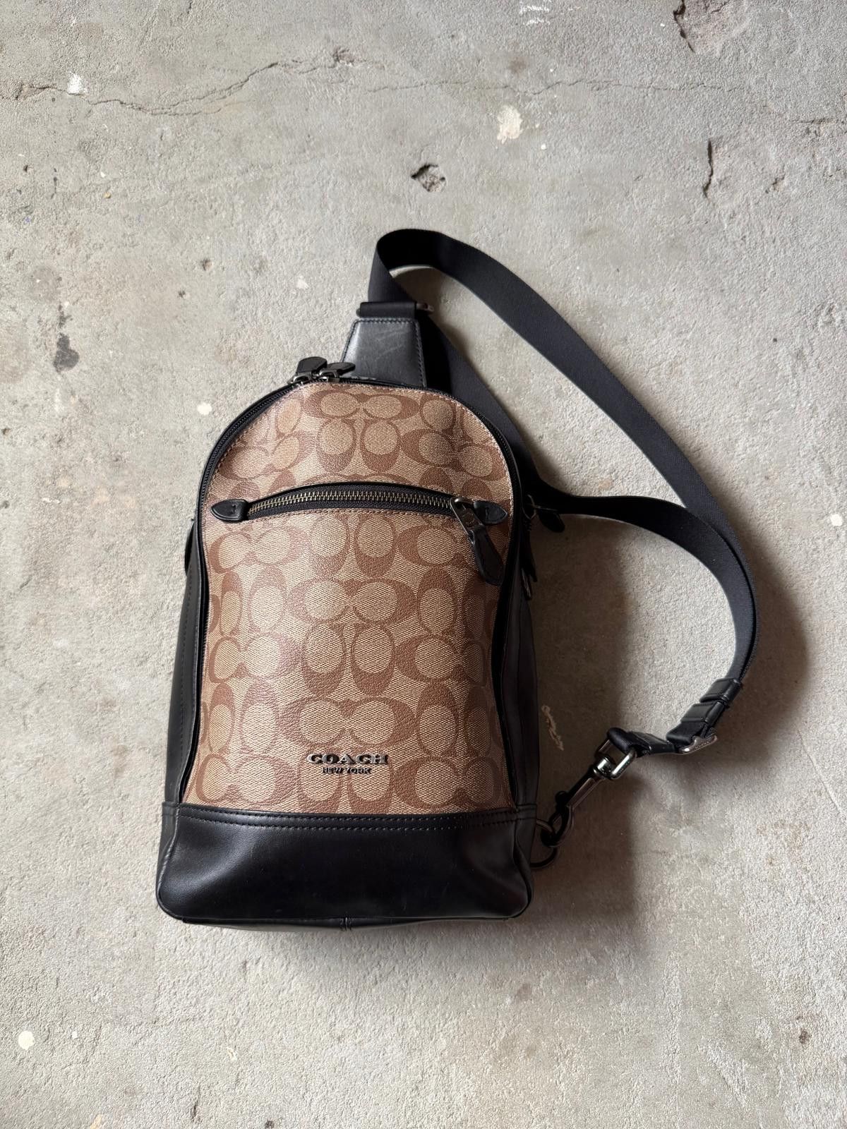 Coach Coach Signature Graham Crossbody Bag Beige/Black Size ONE SIZE - 1 Thumbnail