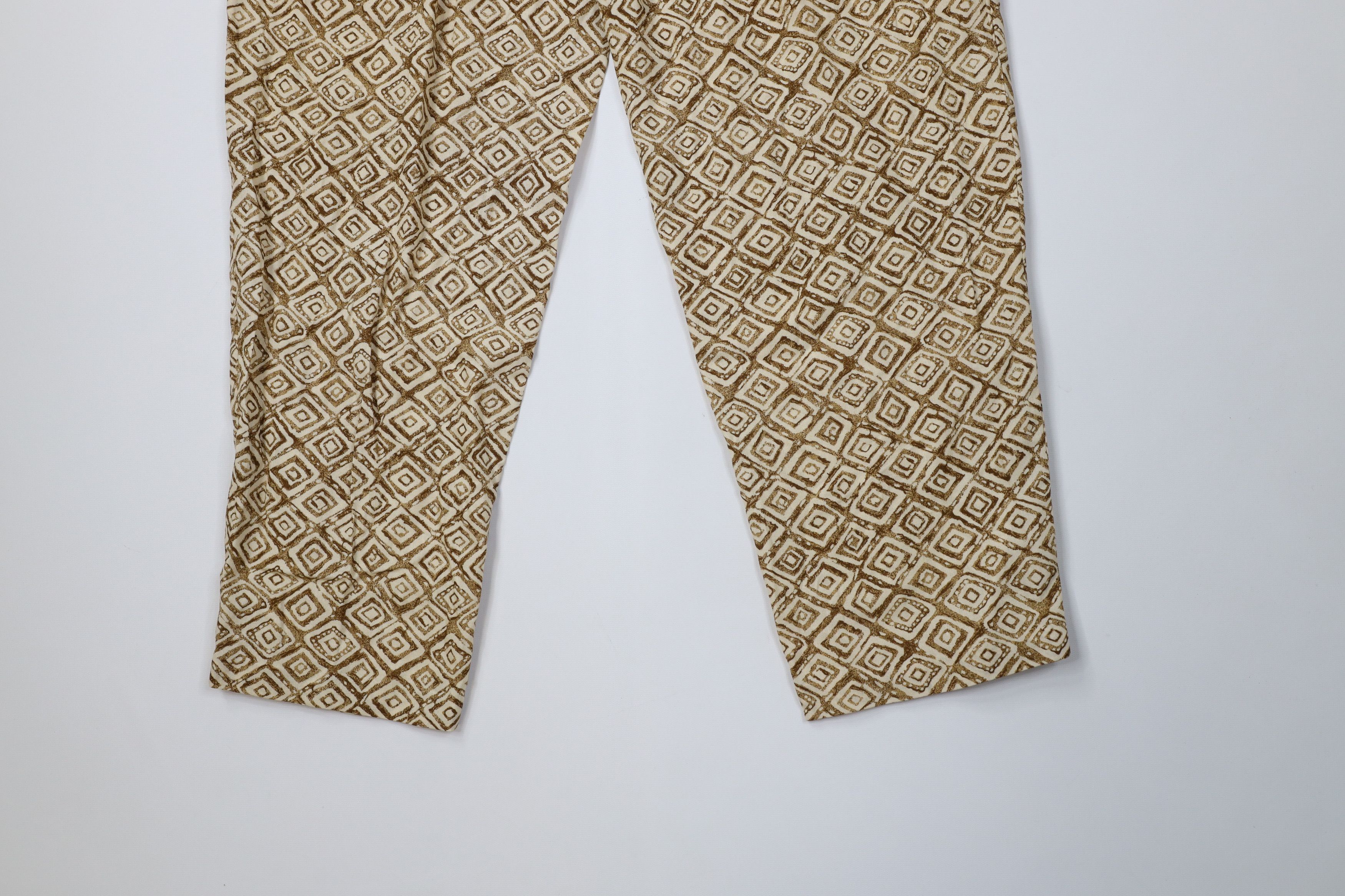 Vintage Vintage 90s Streetwear Geometric Rayon Tapered Leg Pants USA Size 26" / US 2 / IT 38 - 11 Thumbnail