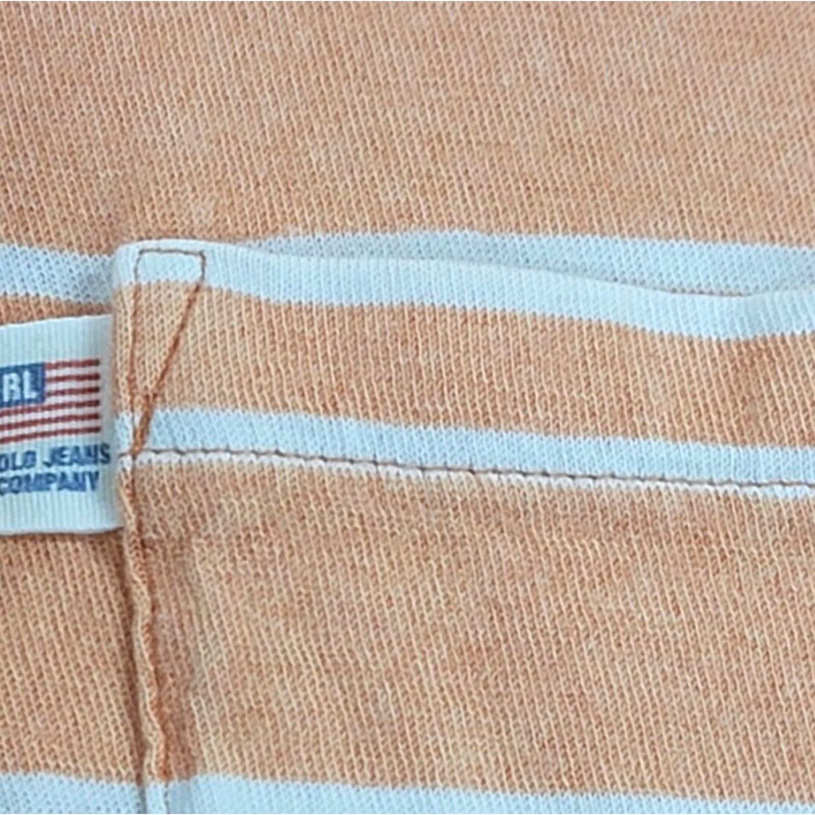 Polo Ralph Lauren Ralph Lauren Polo Jeans Co Polo Shirt Mens XL Short Sleeve Peach White Size US XL / EU 56 / 4 - 6 Thumbnail