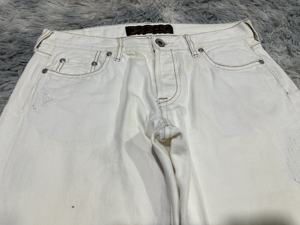 GOA 🔥Y2K Archived G.o.a White Denim Snakeskin Size US 30 / EU 46 - 4 Thumbnail