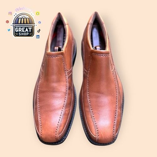 Rockport Size 9.5 ROCKPORT Mens Slip On Leader 2 BIKE Toe Brown SHOES Size US 9.5 / EU 42-43 - 2 Thumbnail