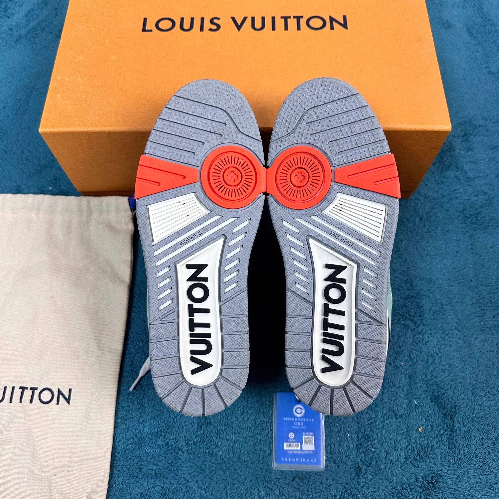 Louis Vuitton lv color-block low-top trainer orange green black Size US 6 / IT 36 - 5 Thumbnail