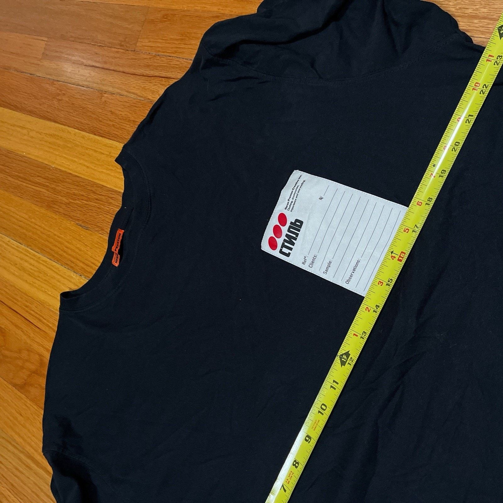 Heron Preston Heron Preston Black Sticker Label Cyrillic Стиль Logo Tee Size US M / EU 48-50 / 2 - 9 Thumbnail