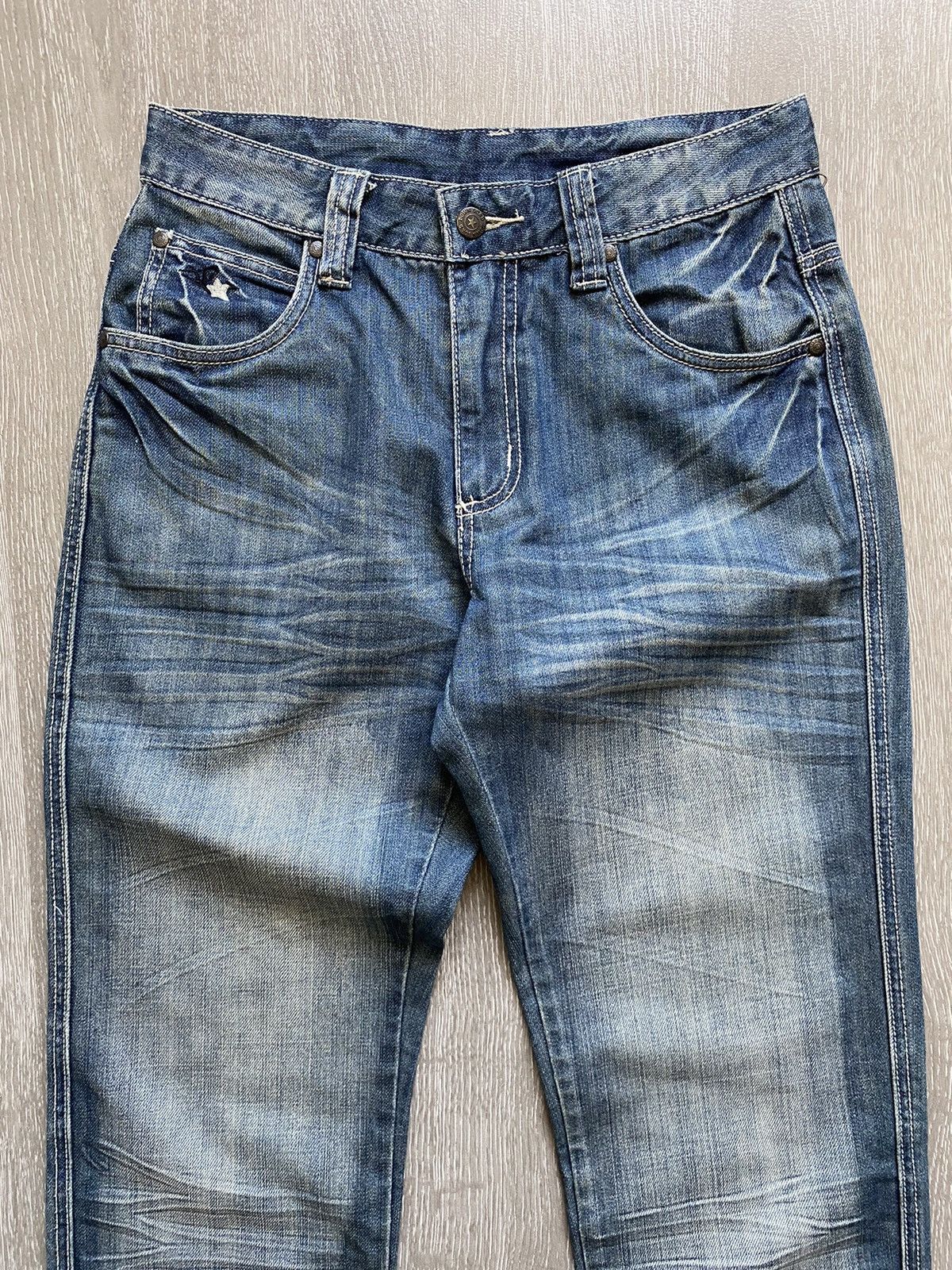 Other Y2K Here There Jeans Scull Embroidered Washed Denim Pants Size US 28 / EU 44 - 6 Thumbnail
