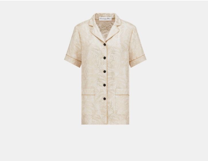 Dior o1w1db10225 411V29A Short-Sleeved Shirt in Beige Size S / US 4 / IT 40 - 1 Thumbnail