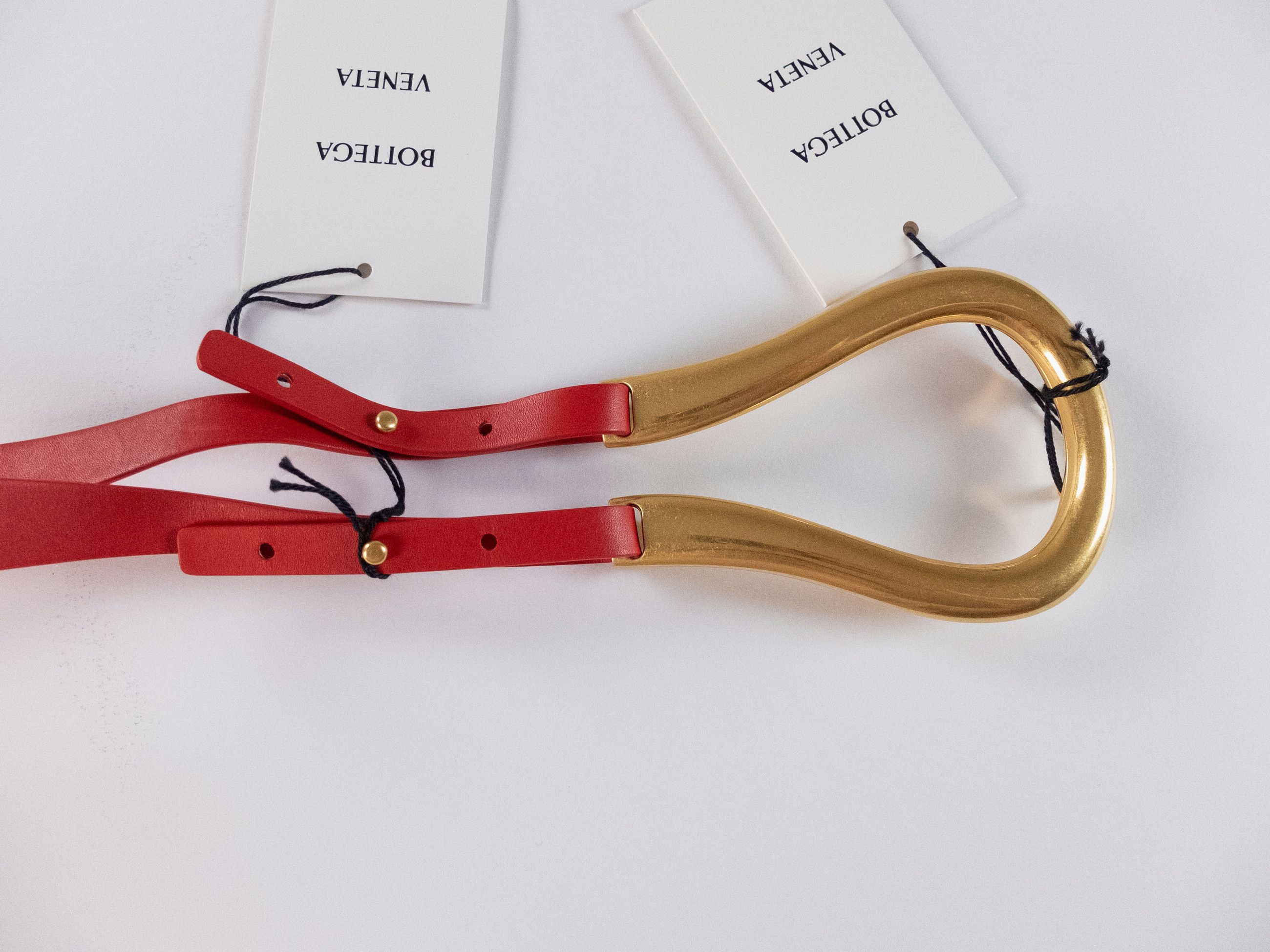 Bottega Veneta BOTTEGA VENETA red gold horseshoe buckle belt Large Size ONE SIZE - 5 Thumbnail