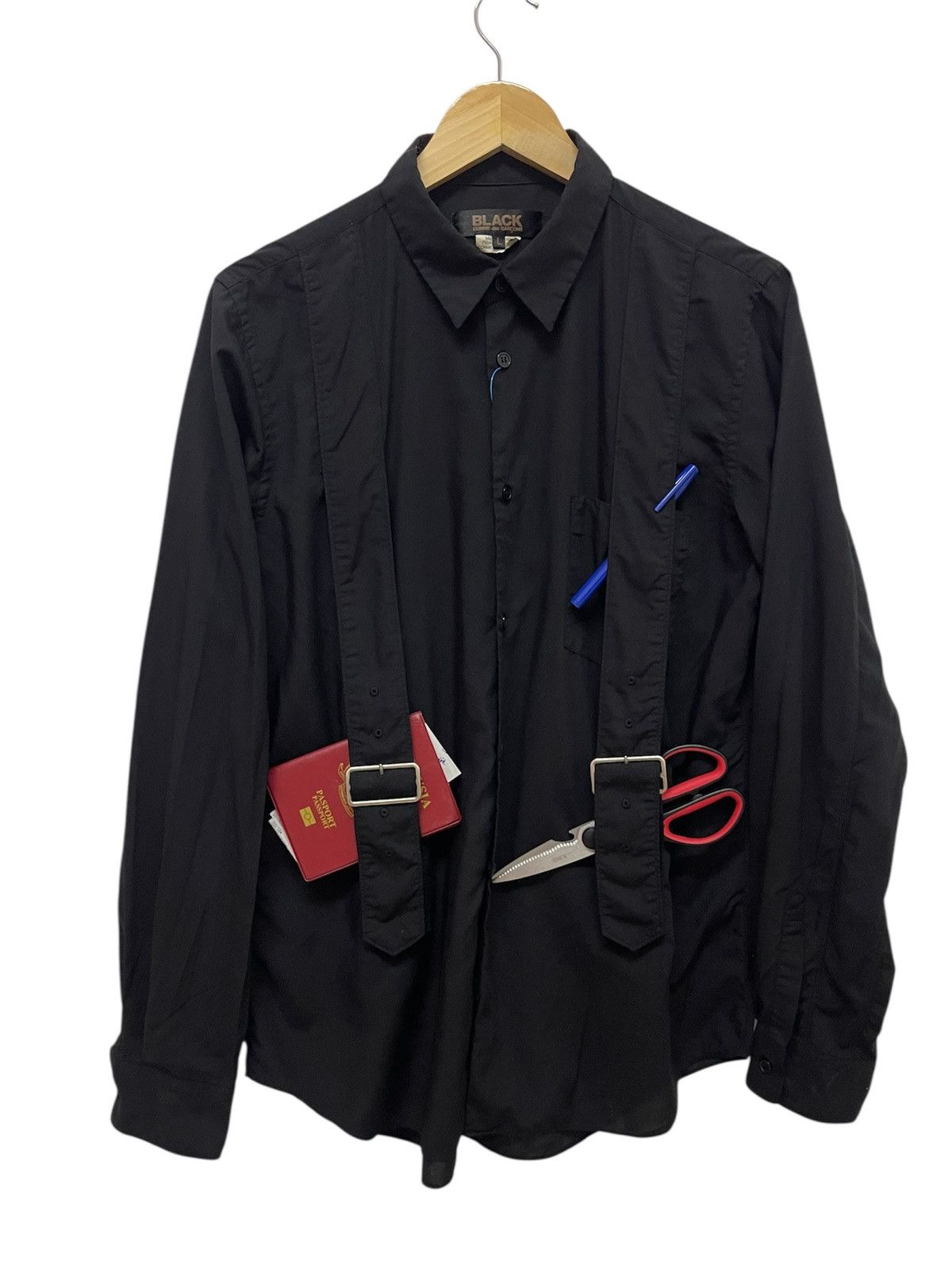 Comme des Garcons ARCHIVE AD2019 Black Comme des Garcons Bondage Strap Shirt Size US M / EU 48-50 / 2 - 1 Thumbnail
