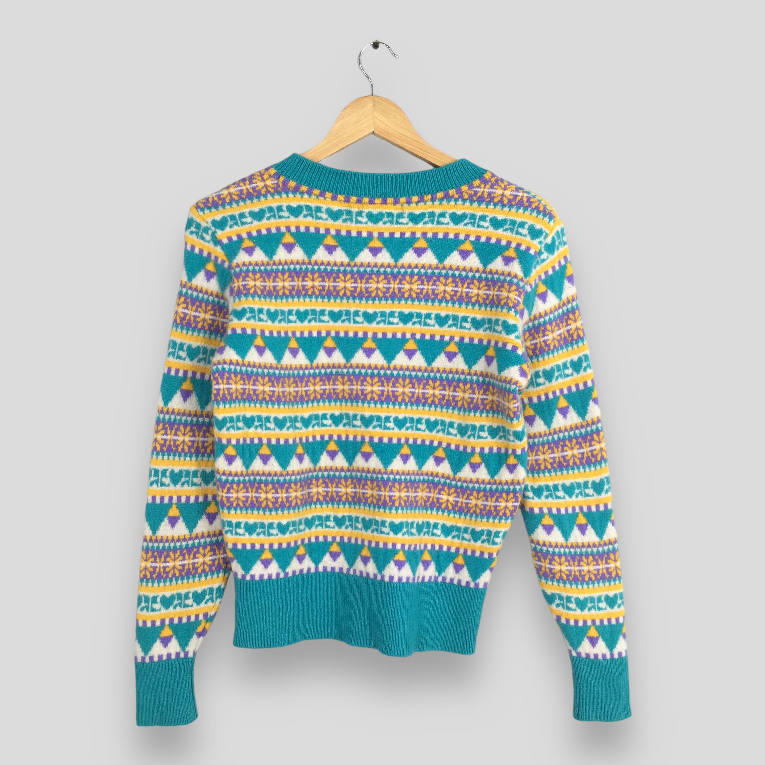 Courreges Vintage 80s Courreges Paris Knitwear Native Pattern XSmall Size XS / US 0-2 / IT 36-38 - 6 Thumbnail