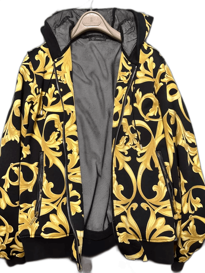 Versace Versace Gold Pattern Zip Hoodie - dmc Size M / US 6-8 / IT 42-44 - 1 Thumbnail