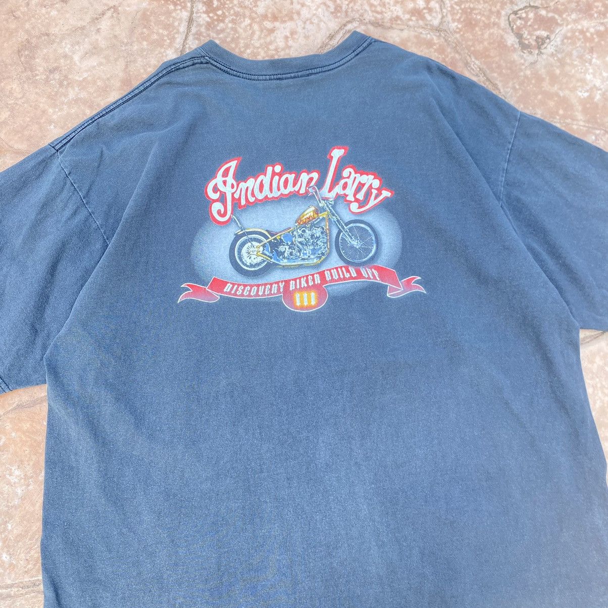 Indian Motorcycle Thrashed Faded Vintage Y2K Indian Larry New York City Tee Size US XXL / EU 58 / 5 - 2 Thumbnail