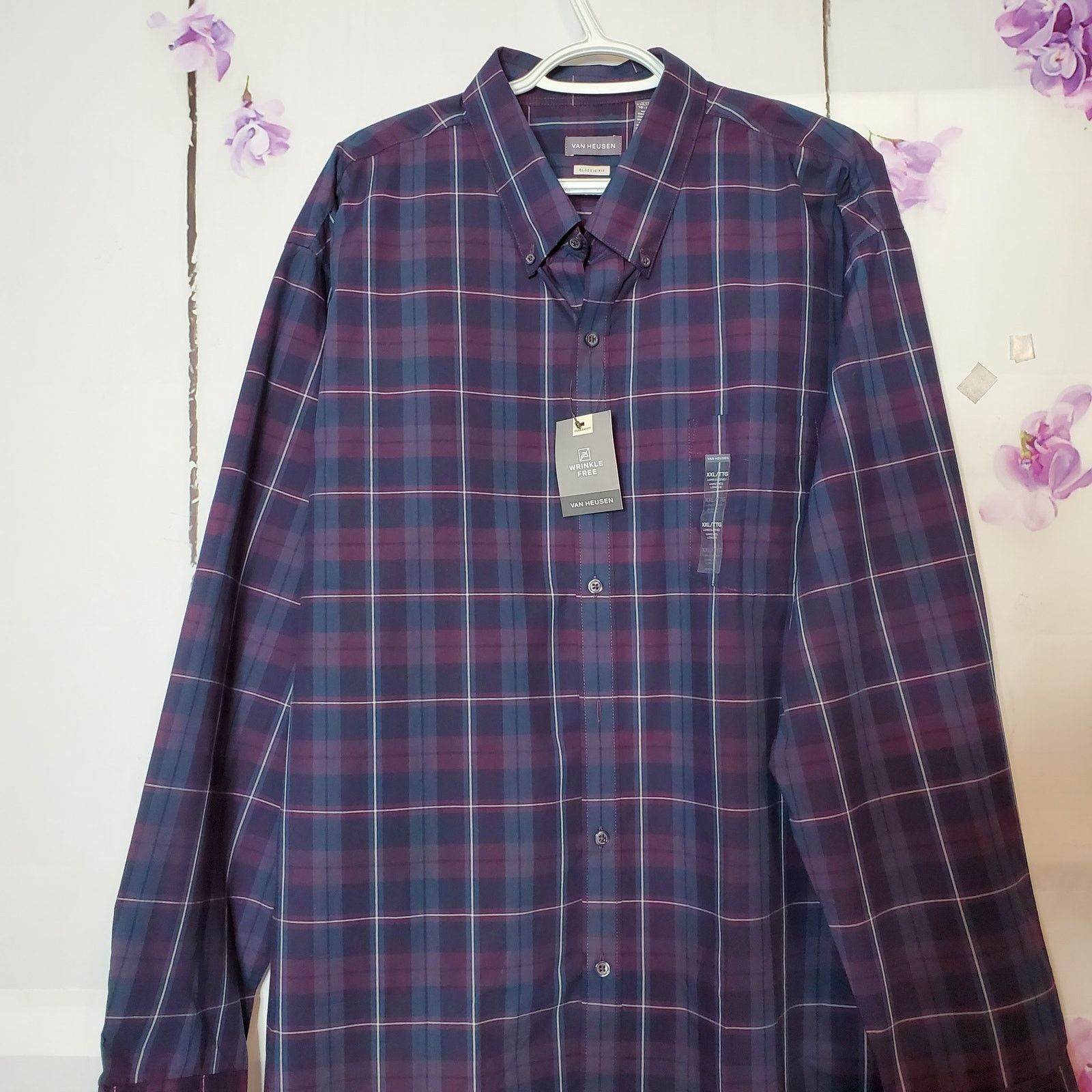 Van Heusen Van Heusen Multicolor Plaid Classic Fit Button Shirt XXL Size US XXL / EU 58 / 5 - 7 Thumbnail