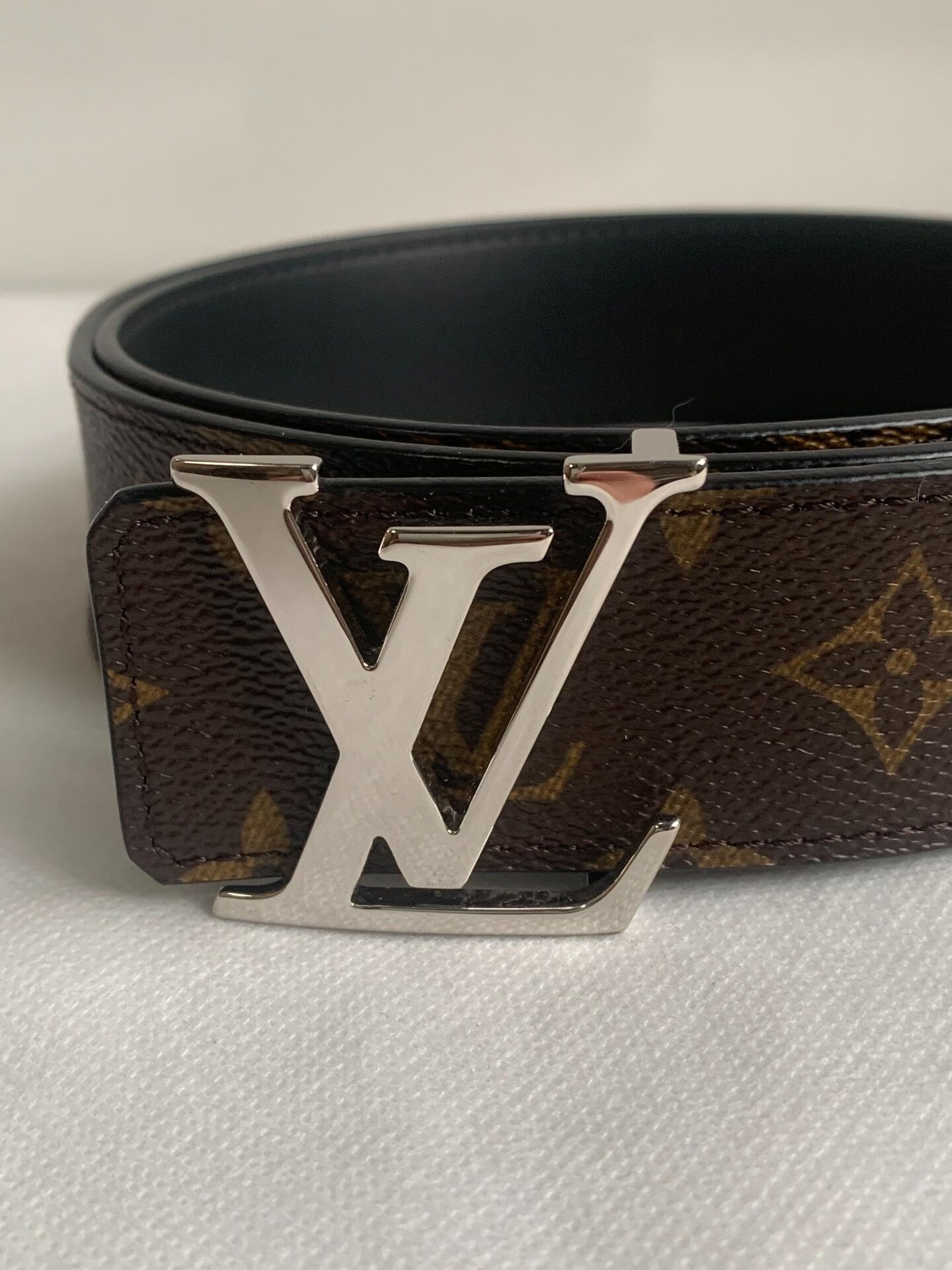 Louis Vuitton Men's Black Logo Belt