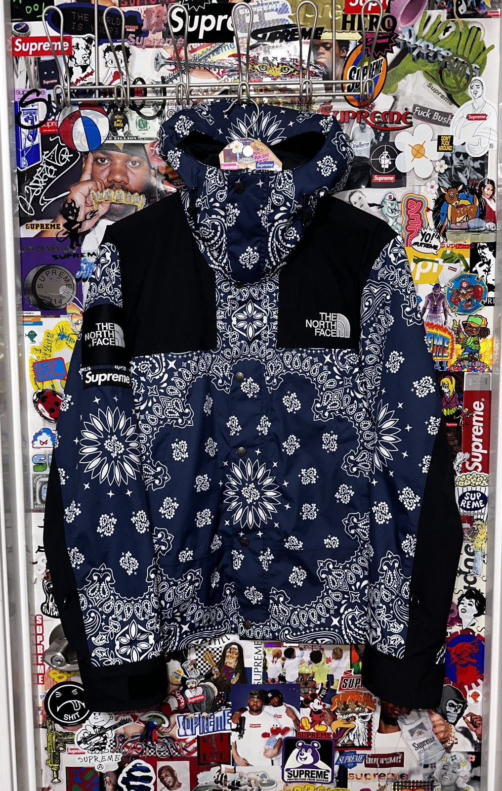 Streetwear Supreme The North Face FW14 Supreme The North Face TNF Bandana Paisley Jacket Navy Grailed