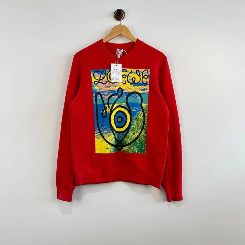 Loewe Loewe Red Cotton Men's Sweatshirt 0089 Size US S / EU 44-46 / 1 - 1 Thumbnail