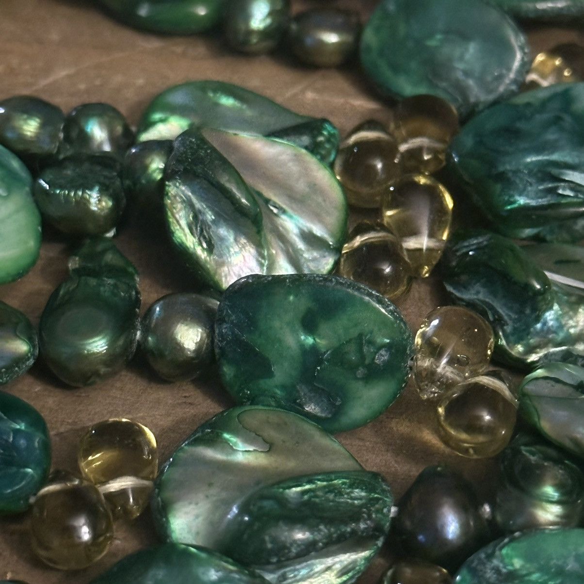 Vintage Vintage green Keshi freshwater pearl necklace Size ONE SIZE - 3 Thumbnail