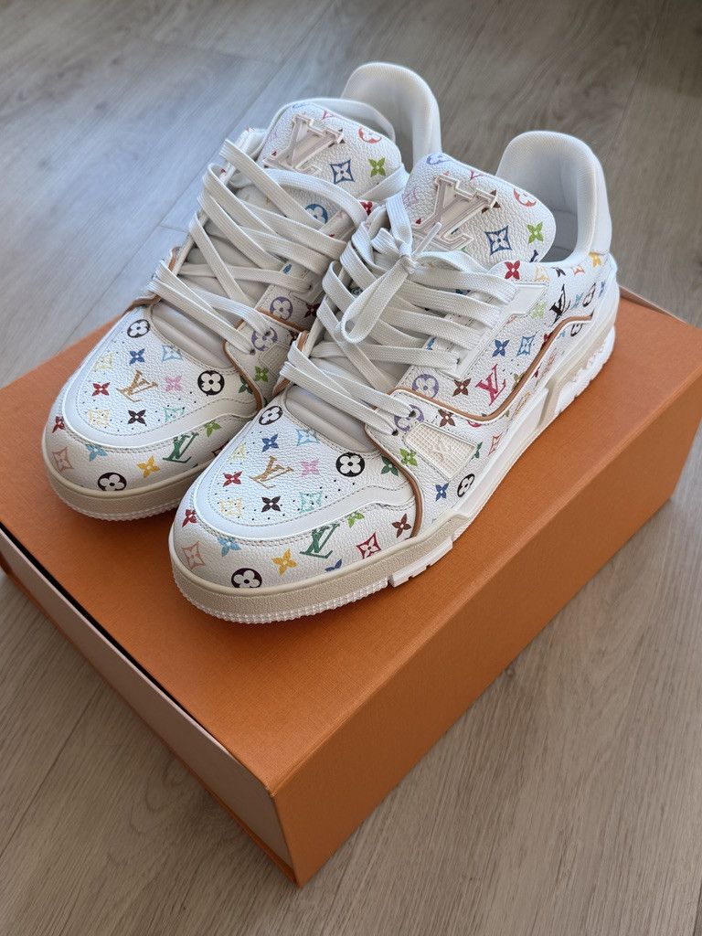 Louis Vuitton × Takashi Murakami Louis Vuitton Takashi Murakami White Monogram Trainer LV10 Size US 9 / EU 42 - 6 Thumbnail